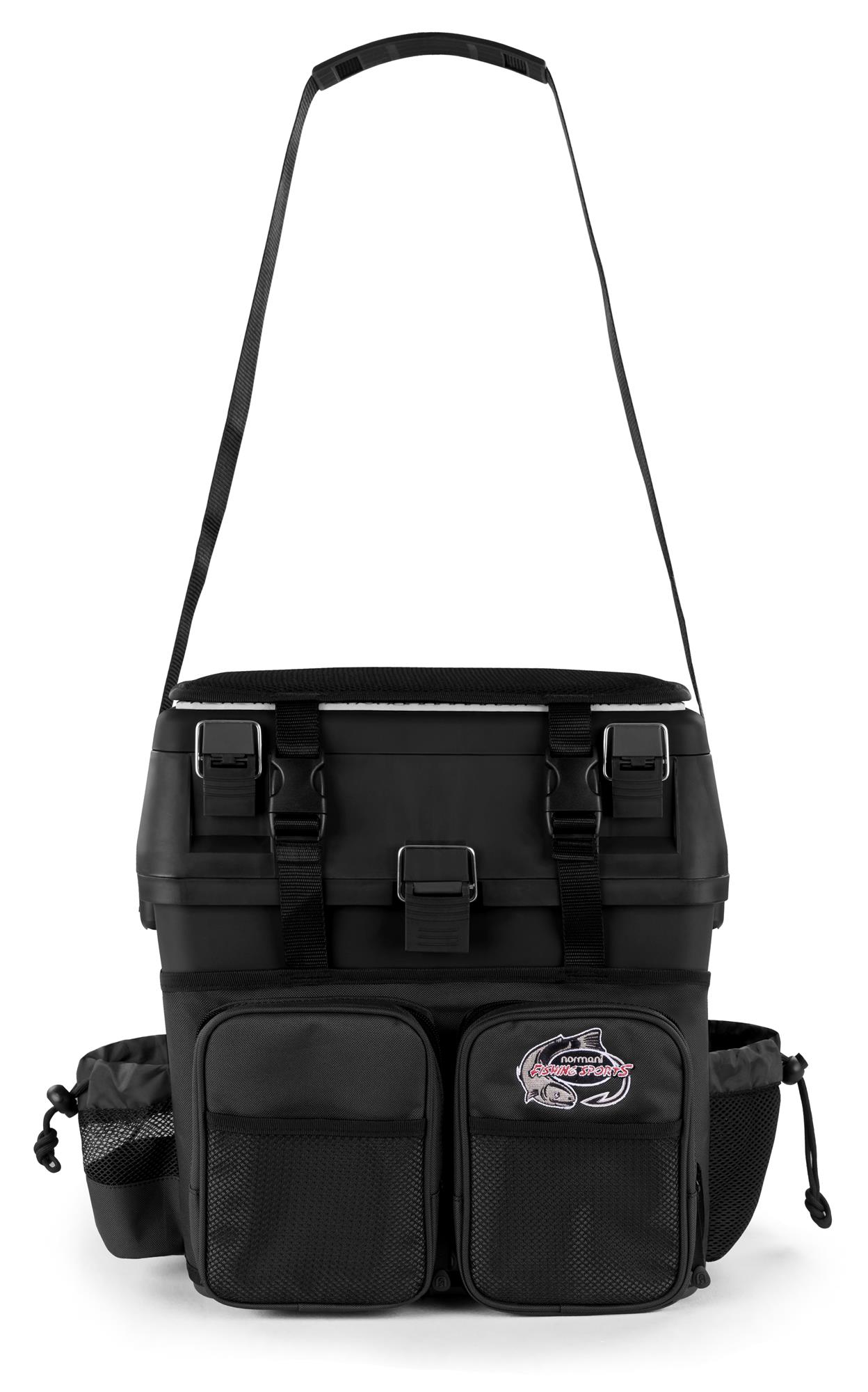 Sitzkiepe Angelbox Gerätekasten Rucksack Angelkoffer Köderbox Angeltasche 