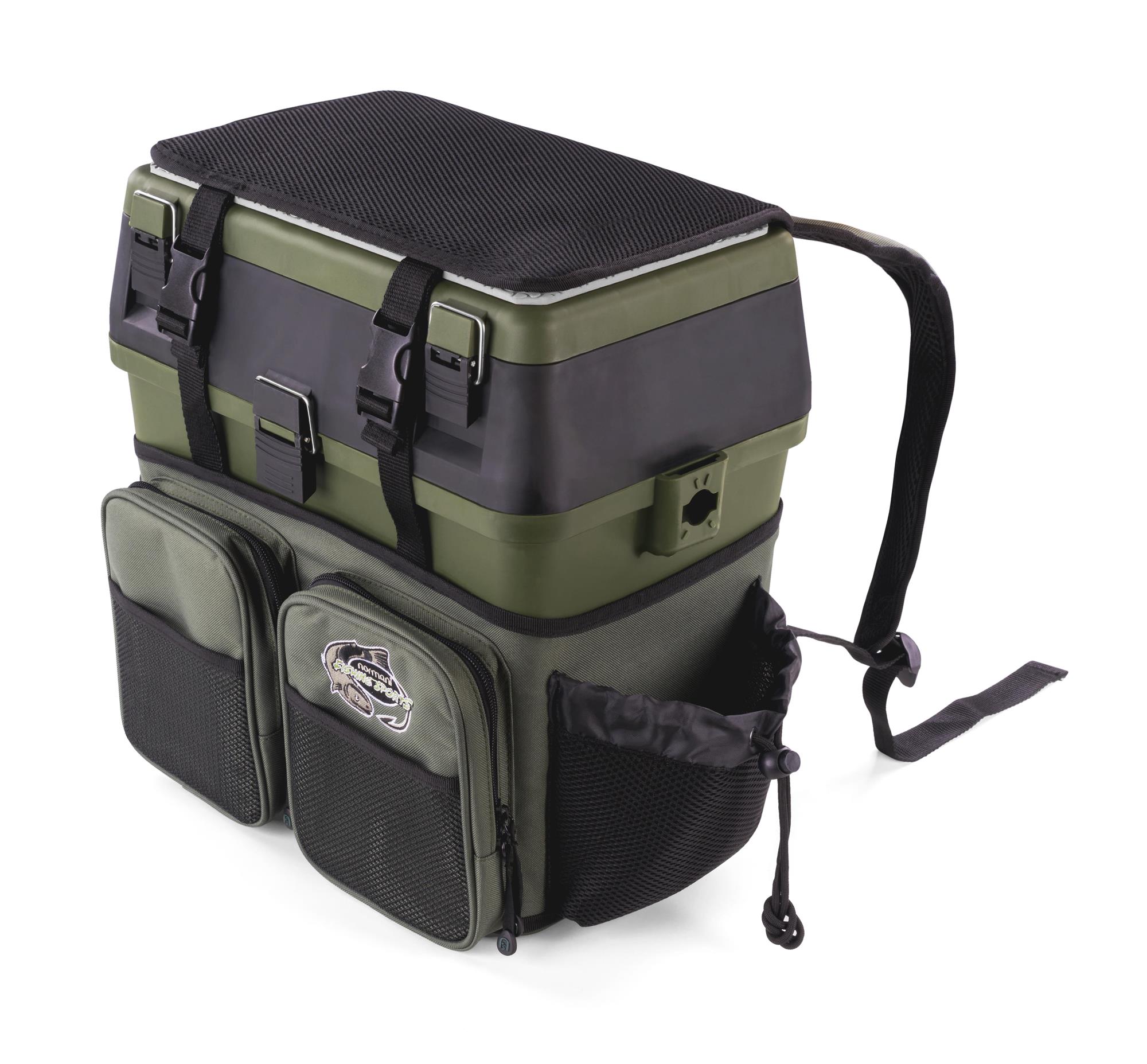 Sitzkiepe Angelrucksack Multi-Angelbox Sitz- und Gerätekasten inkl. 4 Boxen