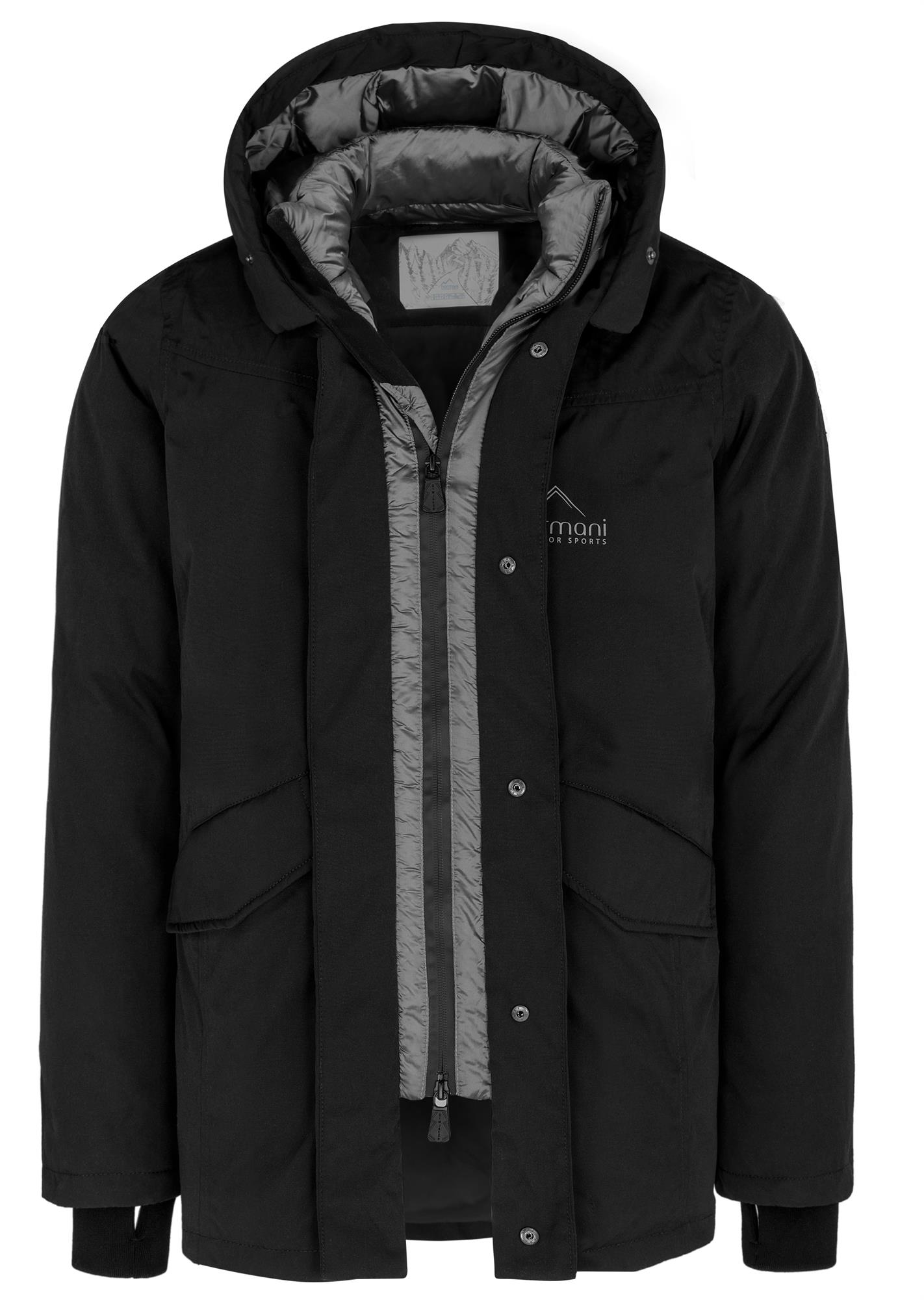 Winterjacke Herren Outdoor Parka mit Kapuze bis -55,2C, Wassersäule 20.000 mm