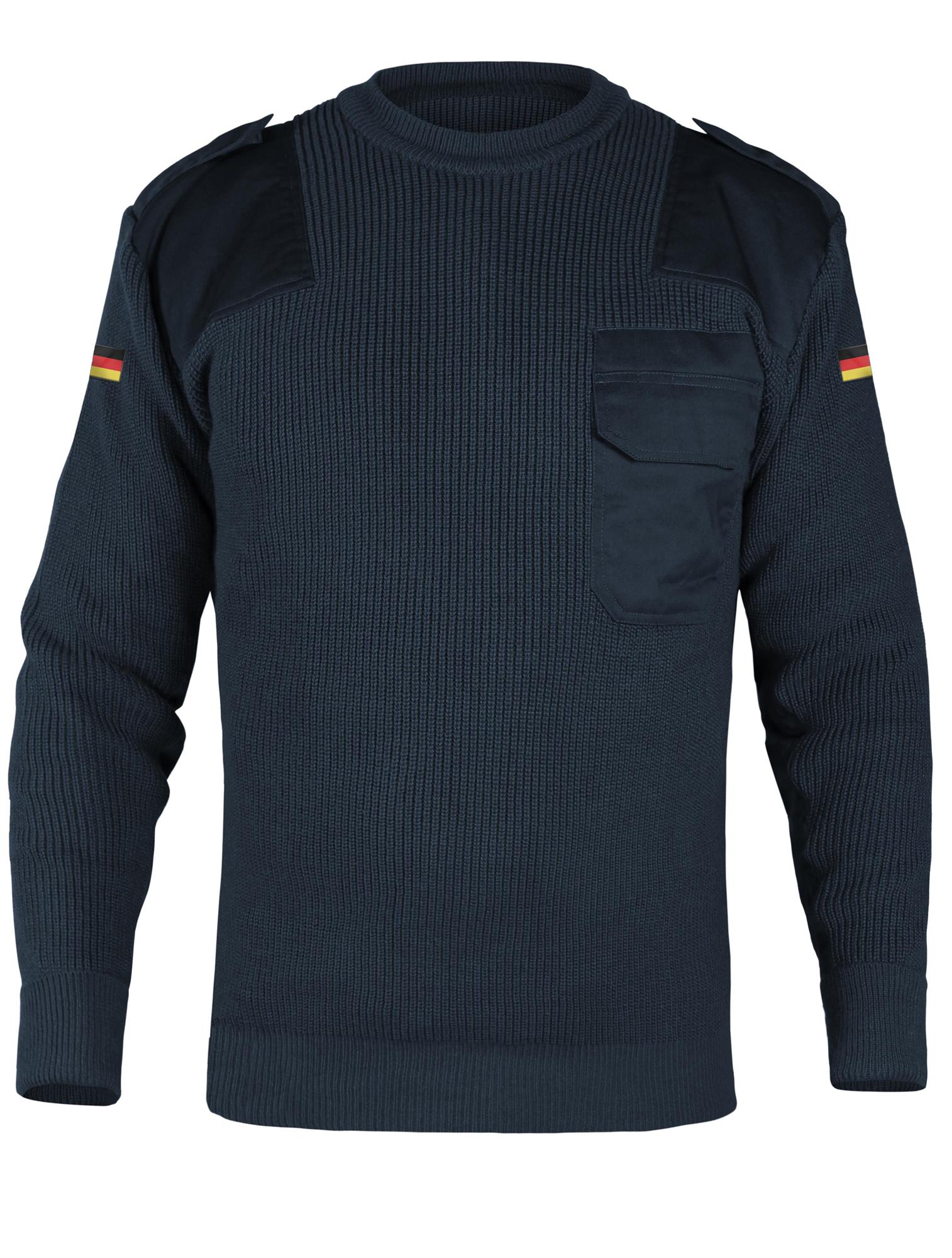 Herren Bundeswehr Marine Winter Pullover Original nach TL mit Deutschlandfahne