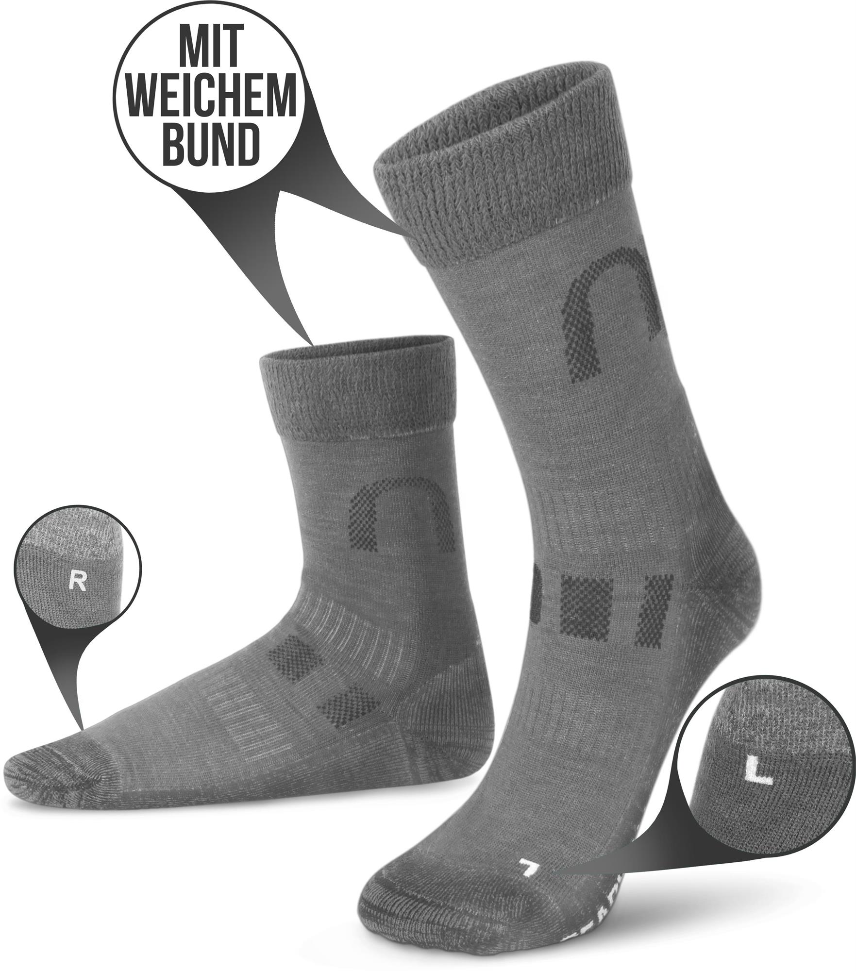 2 Paar Merinowollsocken – Wandersocken & Trekkingsocken, Temperaturregulierend - Bild 13 von 16