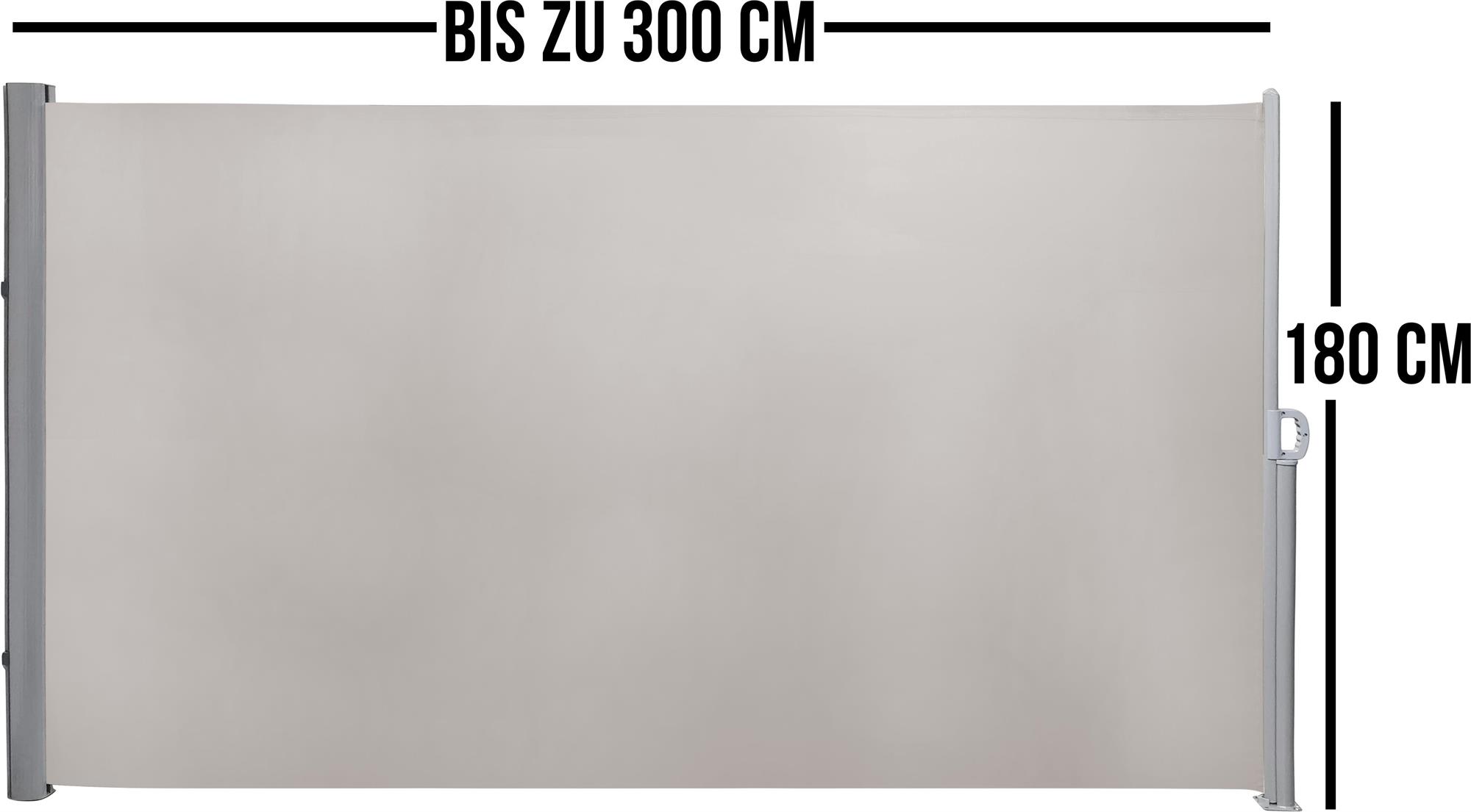 Seitenmarkise Sicht- und Sonnenschutz 180 x 300 cm Seitenrolllo Seitenschutz