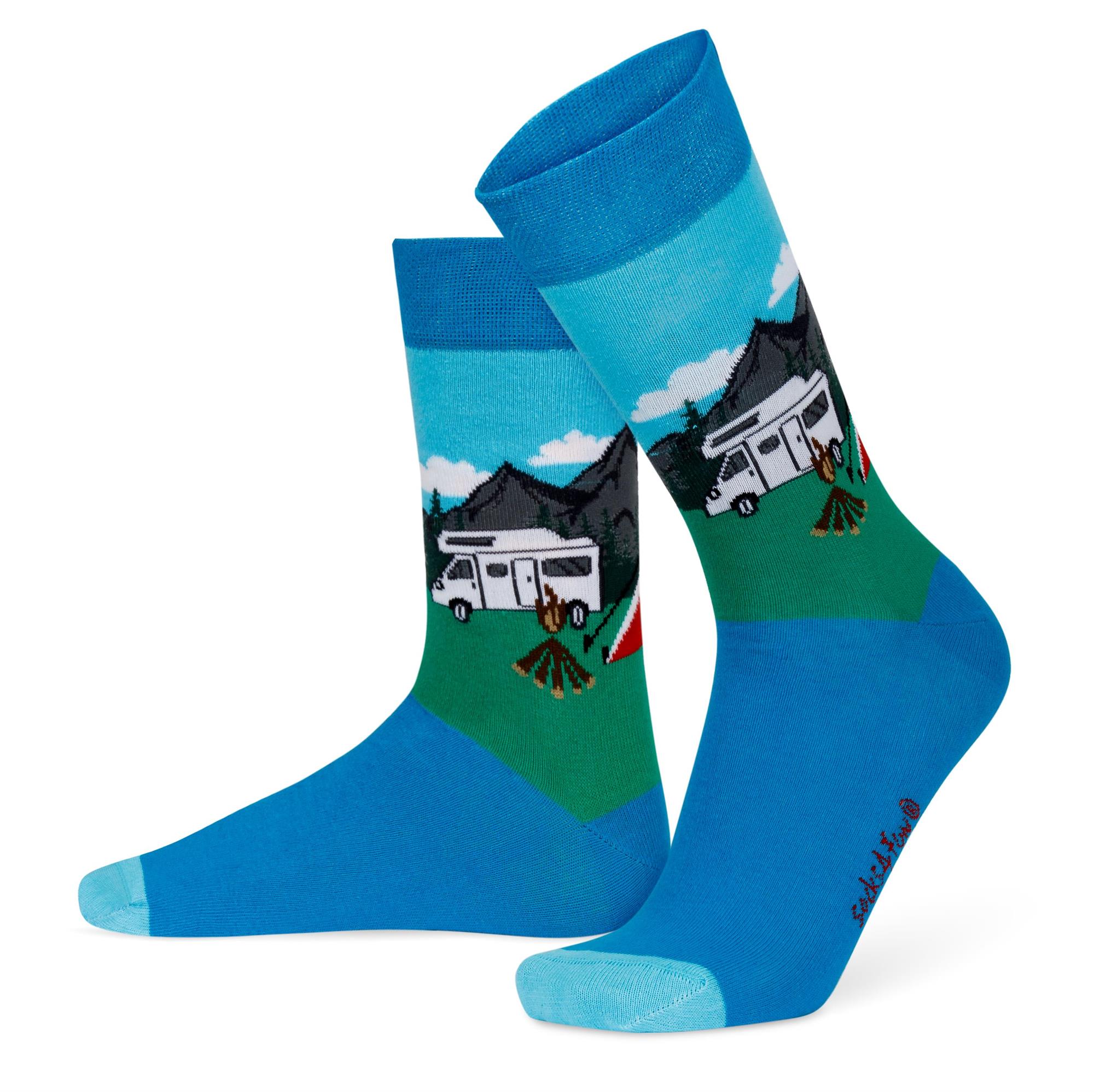 Lustige Motiv Socken aus Baumwolle 2 Paar Bunt Spaß Damen Herren Farbfroh - Bild 8 von 137