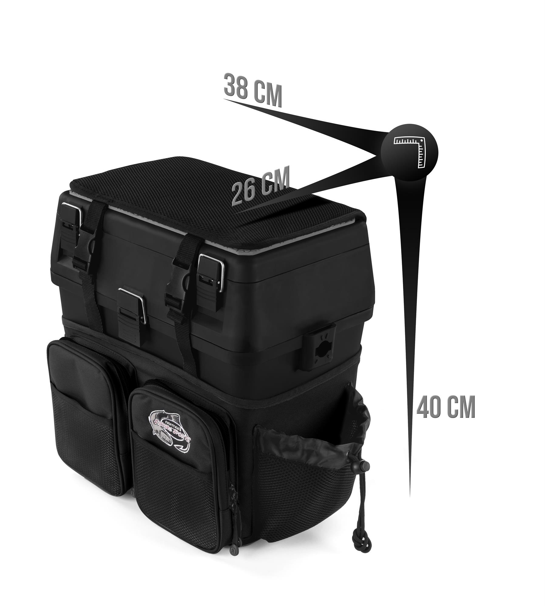 Angelkoffer Angelbox Angeltasche gepolsterte Sitzkiepe inklusive 4