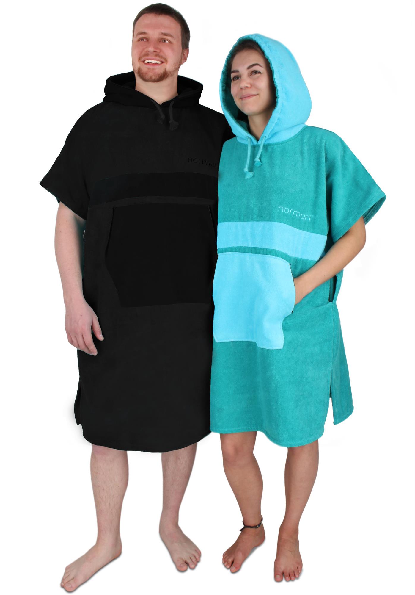 Surfer Poncho - Baumwoll Bademantel mit Kapuze - Strandumkleide Umziehhilfe - Bild 39 von 49