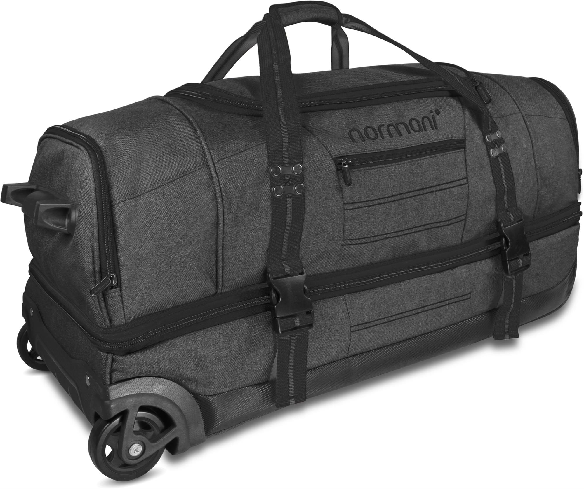 Stabile Reisetasche 90 L große Sporttasche mit Rollen und Teleskopgriff Trolley