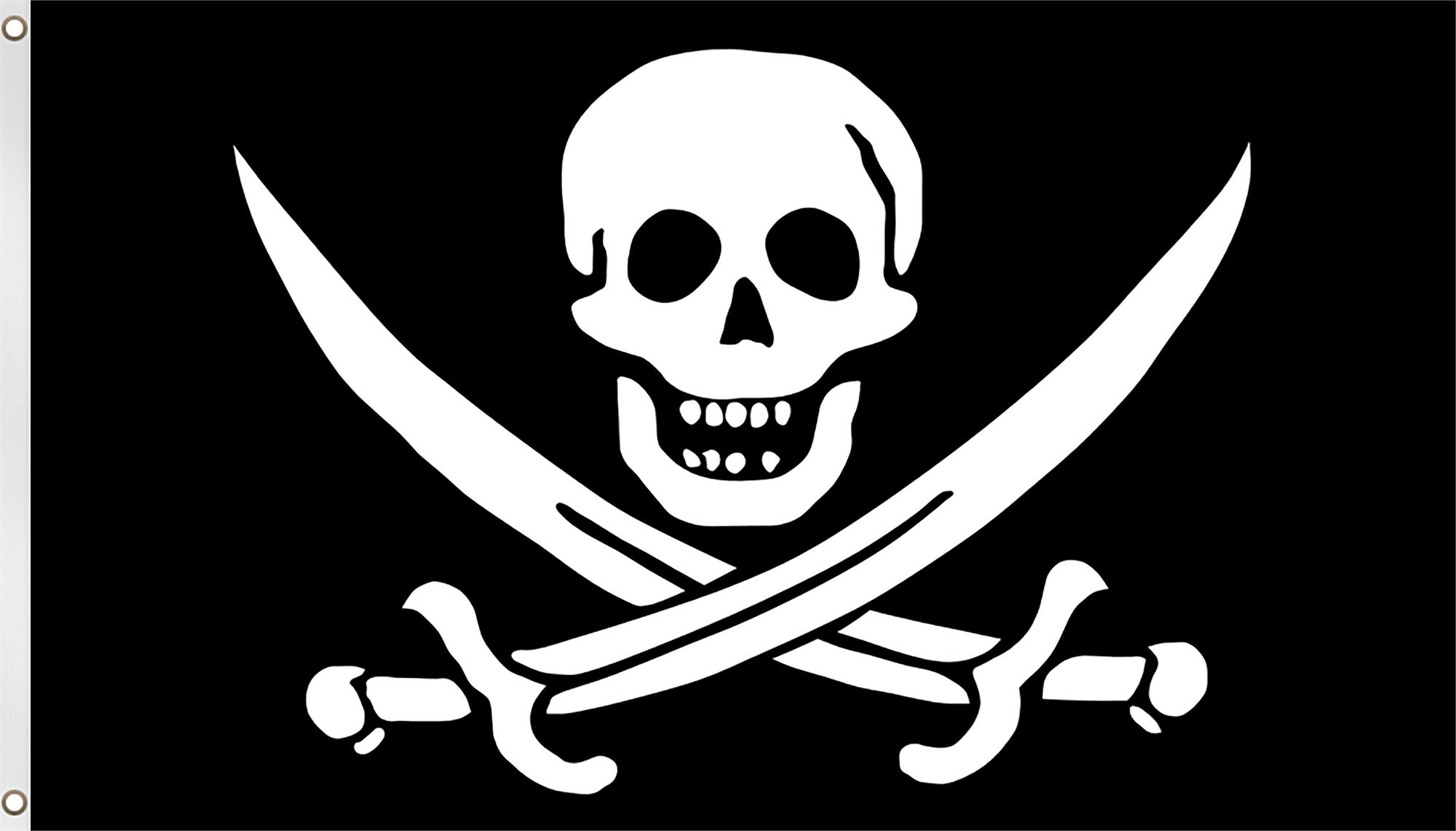 PIRAT MIT KOPFTUCH 150 x 90 cm PIRATENFLAGGE ca 