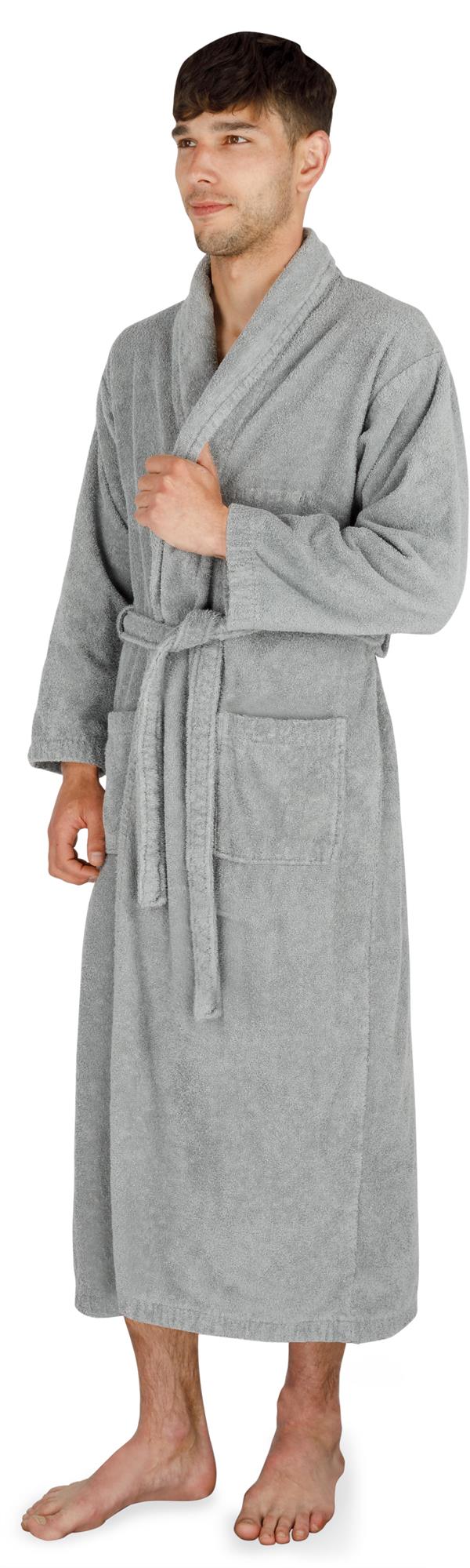 Langer Bademantel Baumwolle Frottee-Bademantel Damen & Herren Kuschelig Weich - Bild 9 von 31