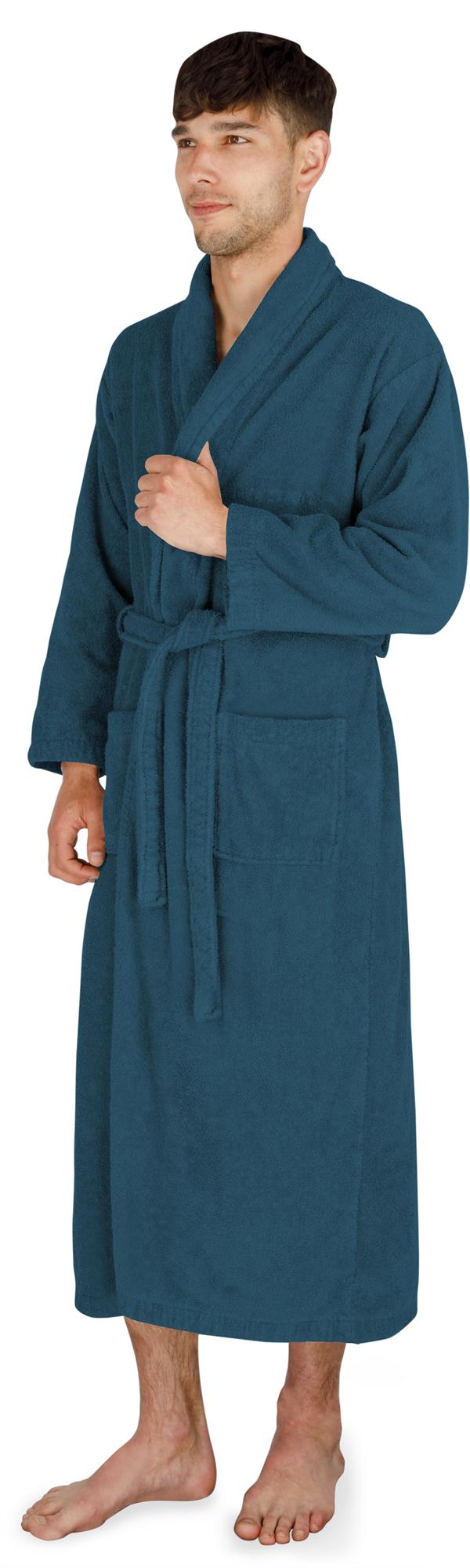 Langer Bademantel Baumwolle Frottee-Bademantel Damen & Herren Kuschelig Weich - Bild 15 von 31