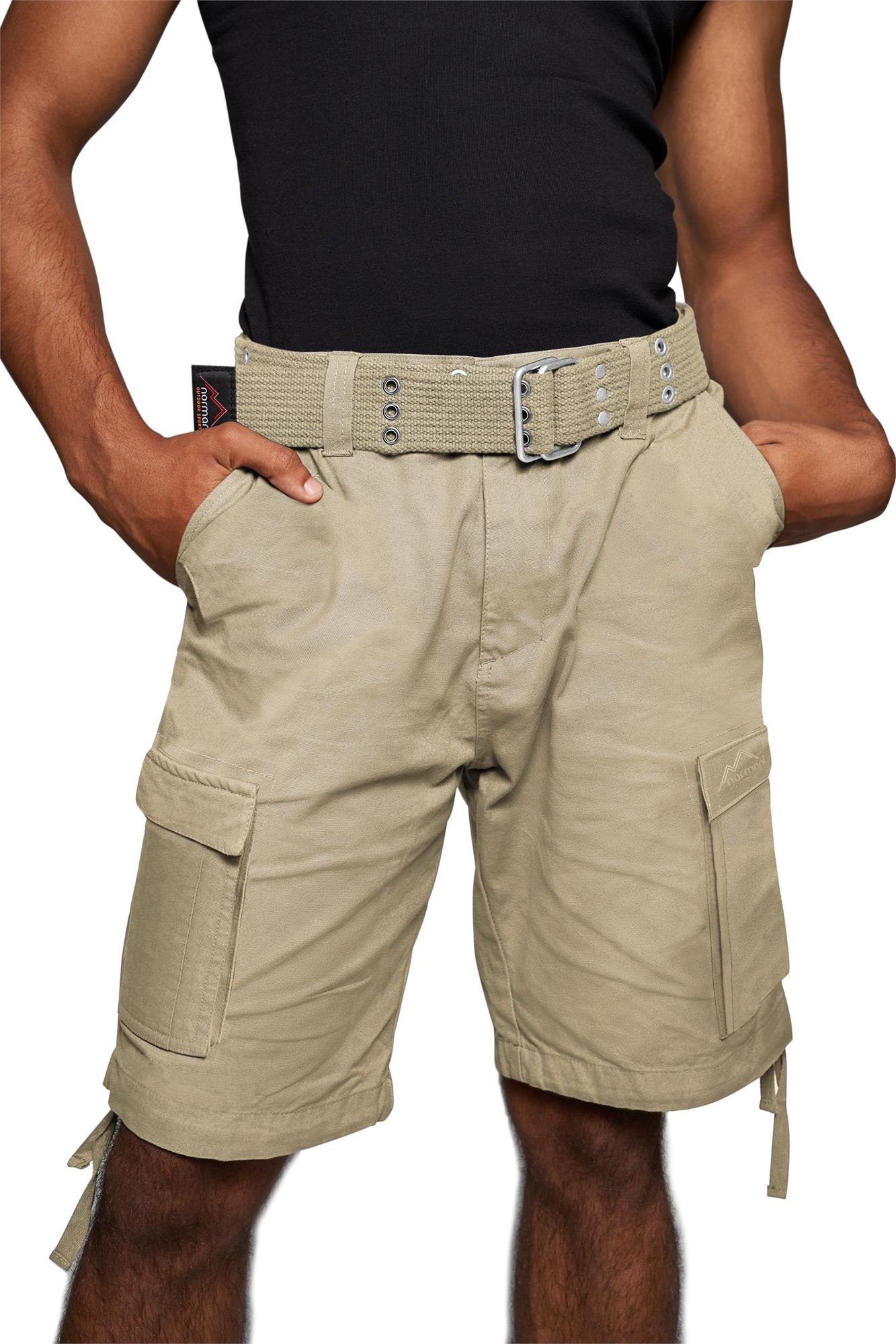 Kurze Sommershorts Bermuda Vintage Cargoshorts mit Gürtel -100% Bio-Baumwolle - Bild 7 von 26
