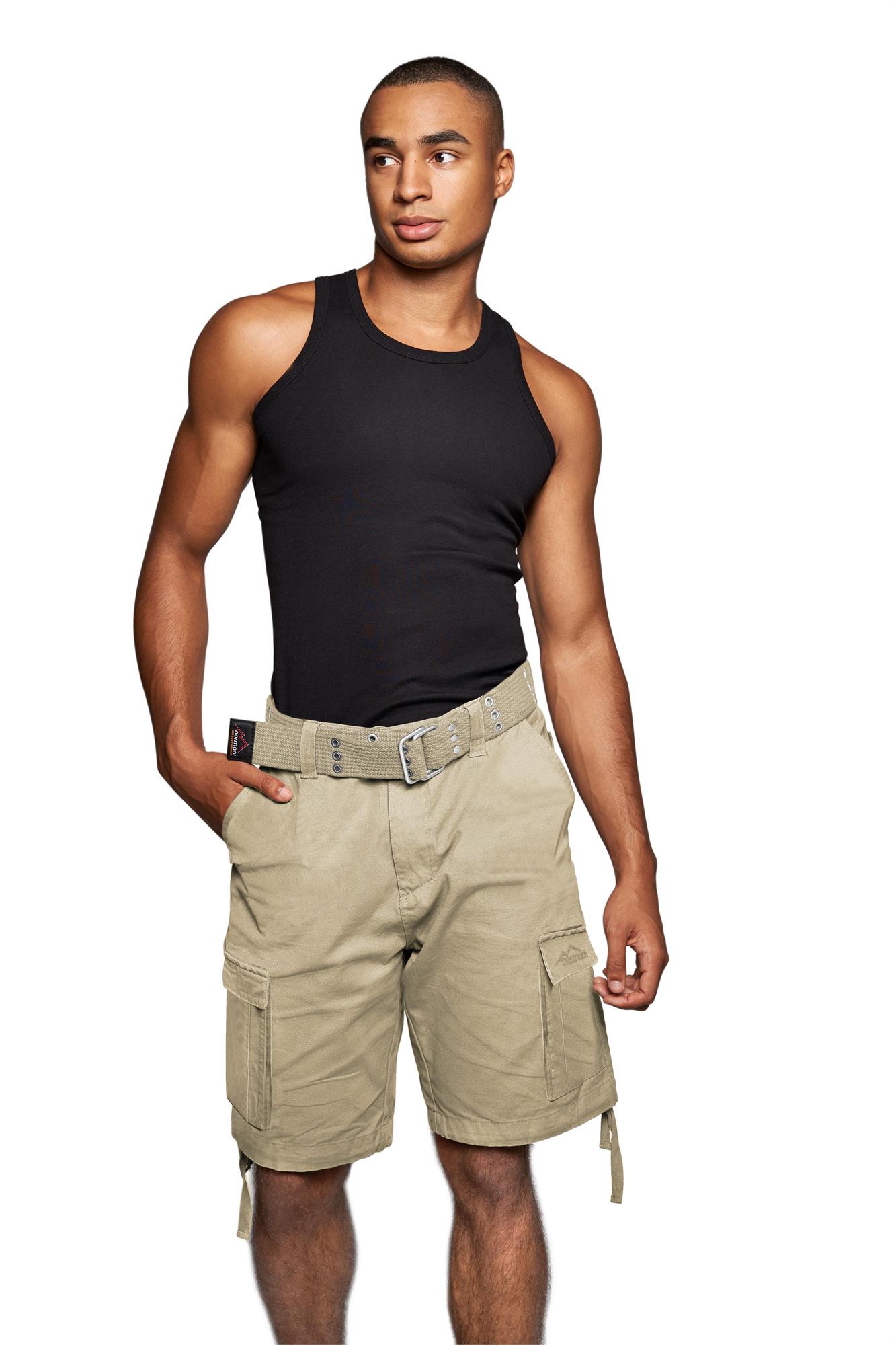 Kurze Sommershorts Bermuda Vintage Cargoshorts mit Gürtel -100% Bio-Baumwolle - Bild 8 von 26