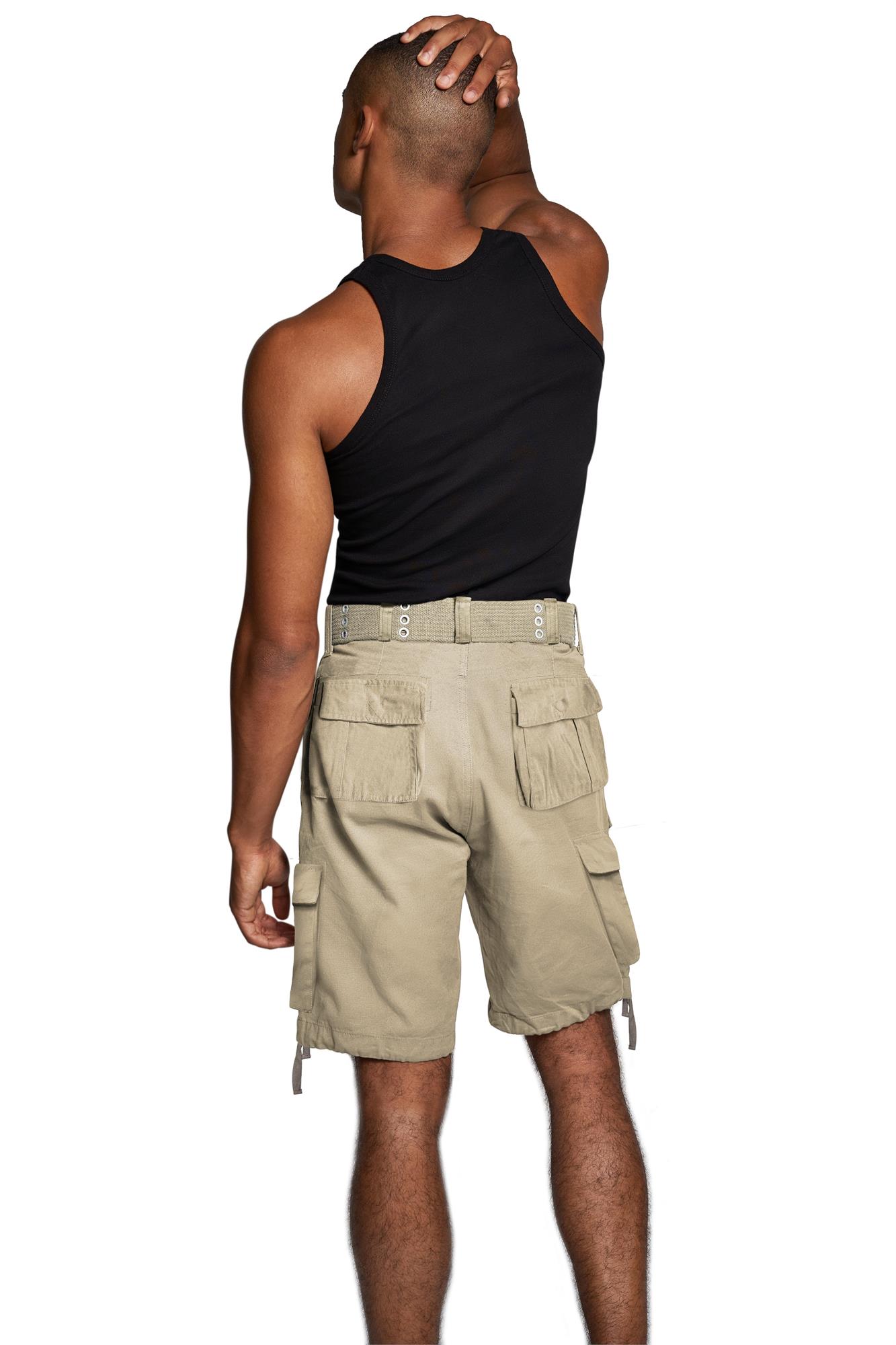 Kurze Sommershorts Bermuda Vintage Cargoshorts mit Gürtel -100% Bio-Baumwolle - Bild 11 von 26