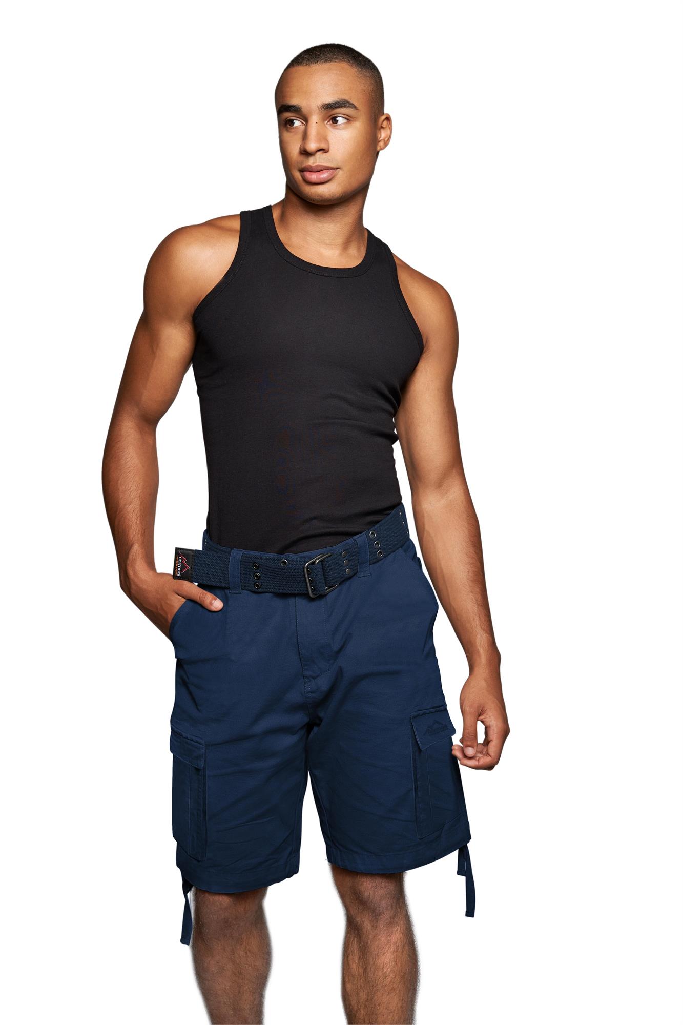 Kurze Sommershorts Bermuda Vintage Cargoshorts mit Gürtel -100% Bio-Baumwolle - Bild 13 von 26