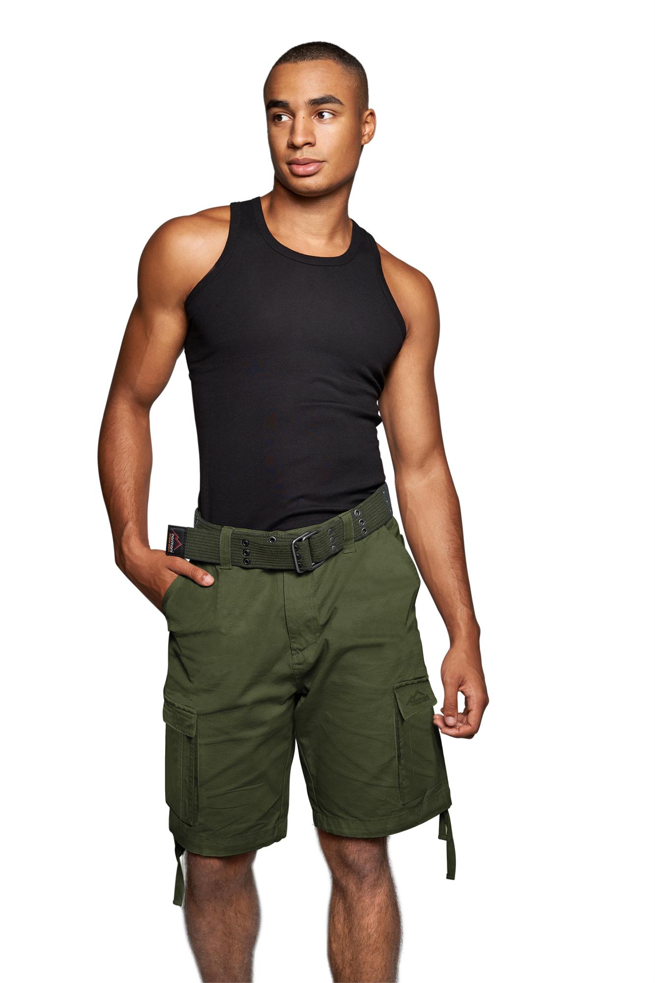 Kurze Sommershorts Bermuda Vintage Cargoshorts mit Gürtel -100% Bio-Baumwolle - Bild 18 von 26