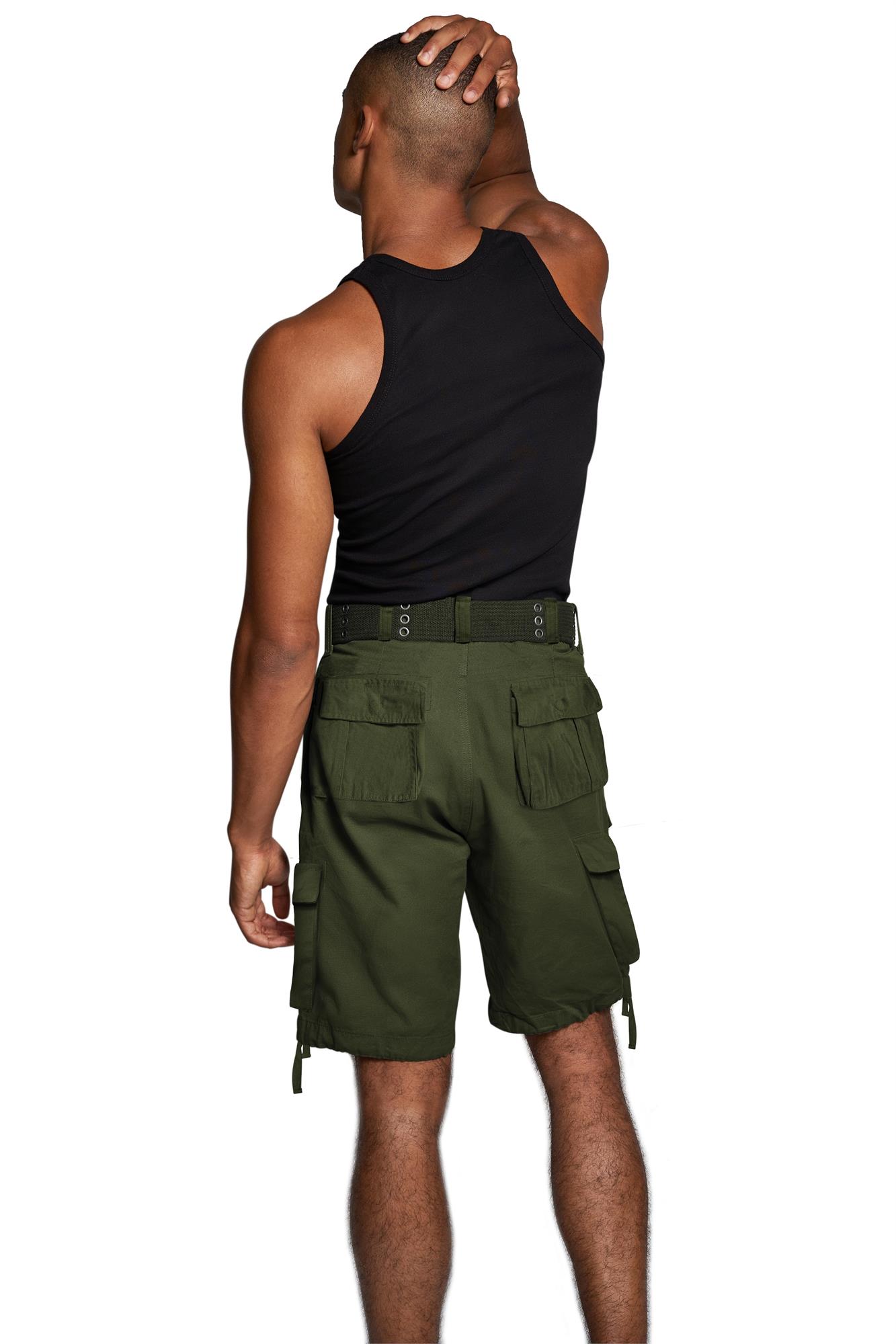 Kurze Sommershorts Bermuda Vintage Cargoshorts mit Gürtel -100% Bio-Baumwolle - Bild 21 von 26