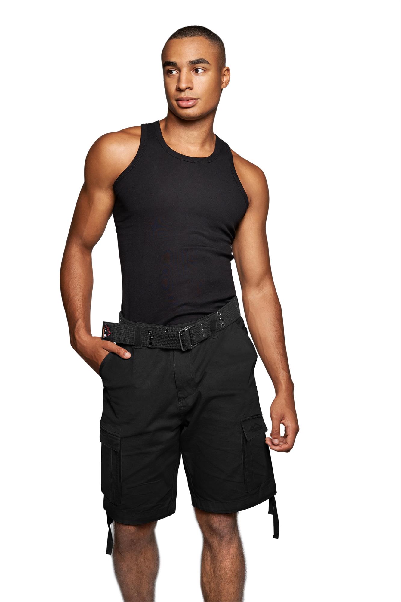 Kurze Sommershorts Bermuda Vintage Cargoshorts mit Gürtel -100% Bio-Baumwolle - Bild 3 von 26