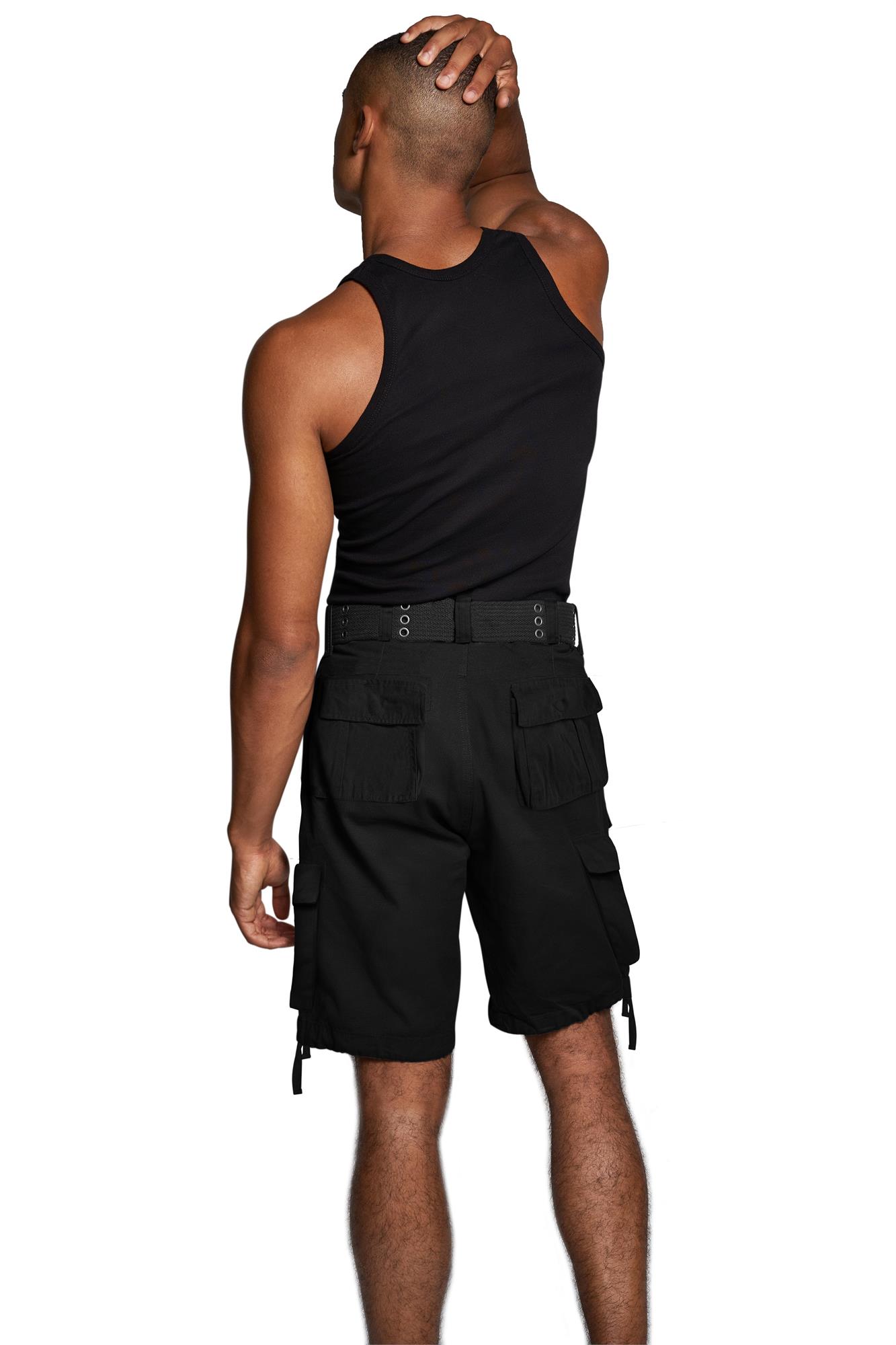 Kurze Sommershorts Bermuda Vintage Cargoshorts mit Gürtel -100% Bio-Baumwolle - Bild 6 von 26