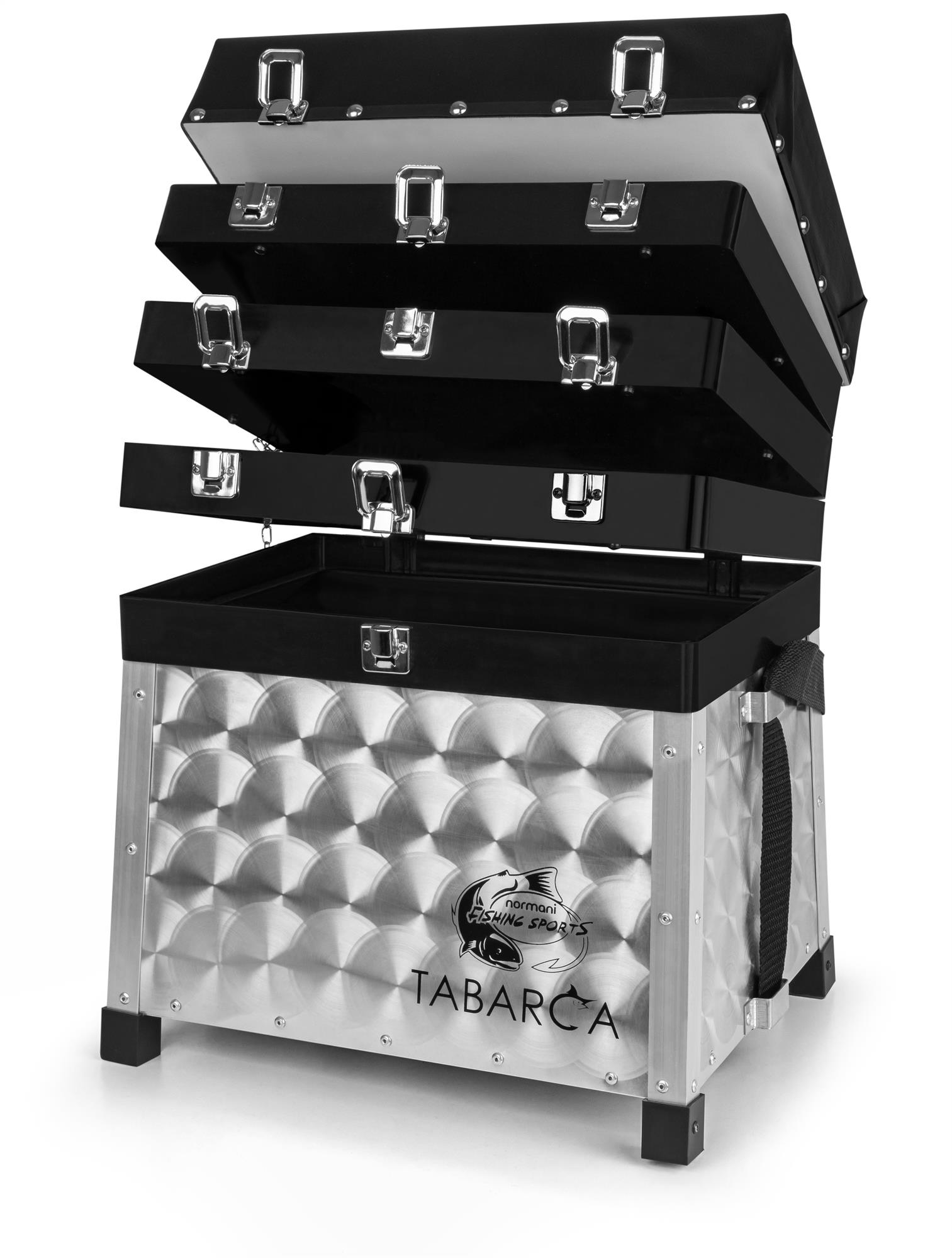 Angelbox Sitzkiepe Aluminium Angeltasche Angelkiste Sitzfunktion AluGerätekoffer