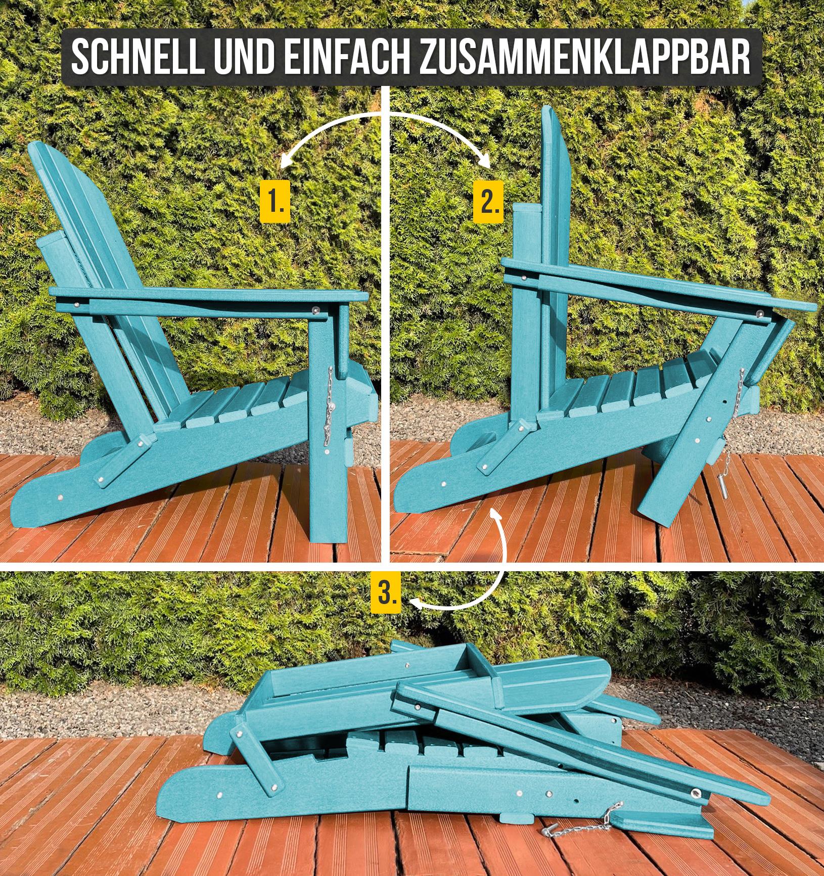 Adirondack Gartenstuhl mit Auflage Material aus 100% Einweg- & Shampoo Flaschen - Bild 37 von 37