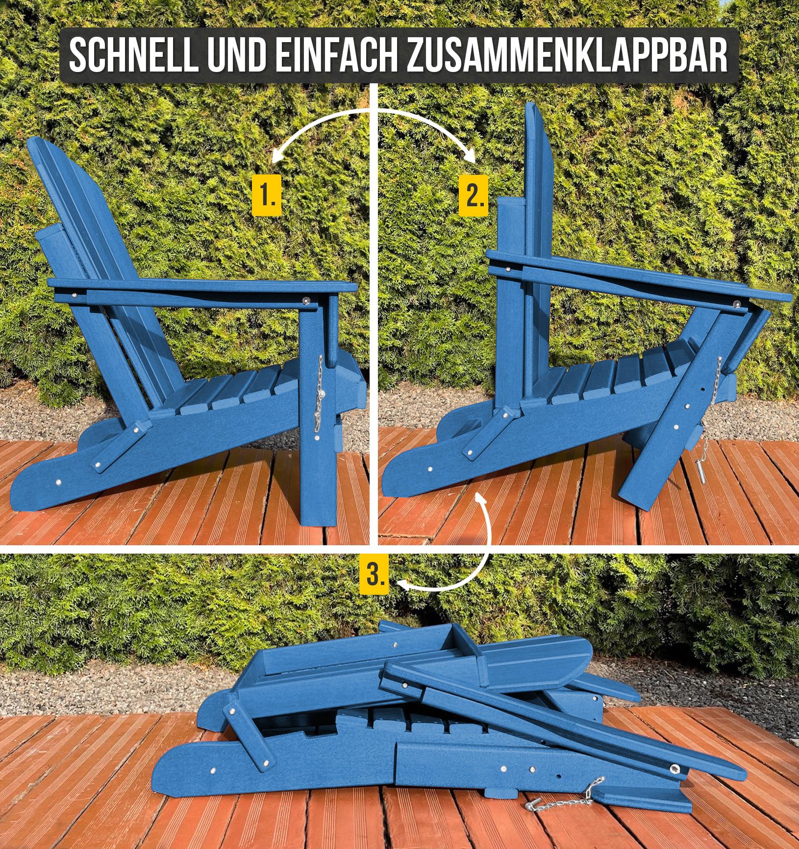 Adirondack Gartenstuhl mit Auflage Material aus 100% Einweg- & Shampoo Flaschen - Bild 31 von 37