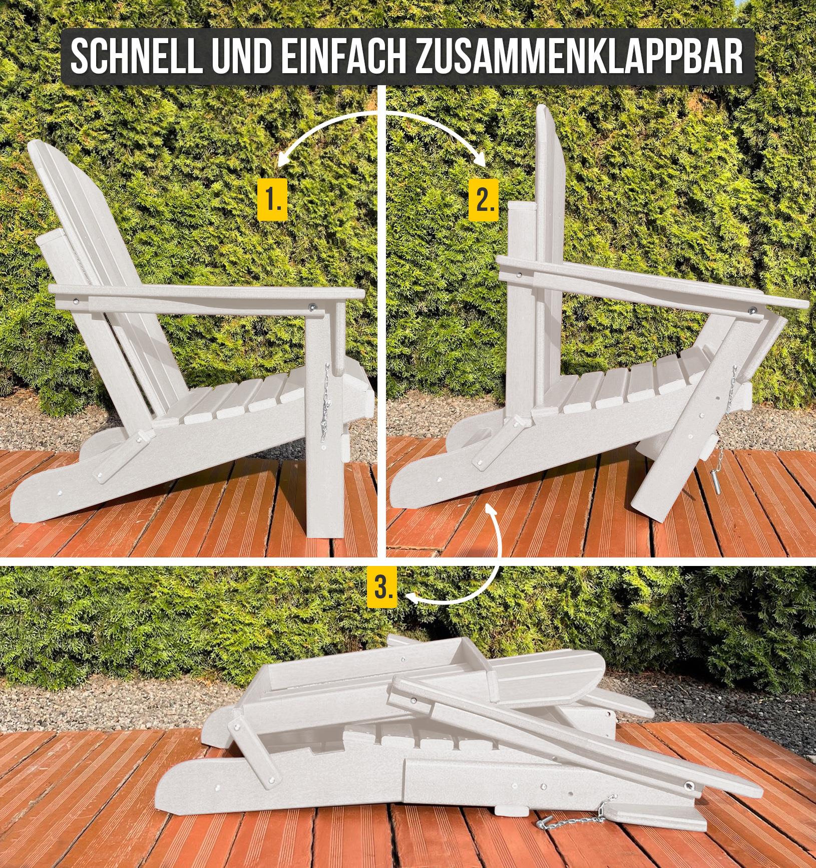Original Adirondack Gartenstuhl inklusive Fußstütze Stuhlauflage Gartensessel