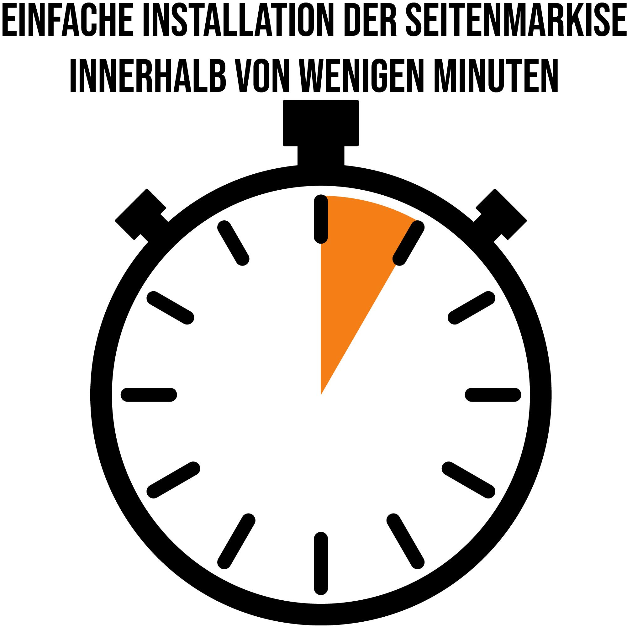Seitenmarkise Sicht- und Sonnenschutz 180 x 300 cm Seitenrolllo Seitenschutz
