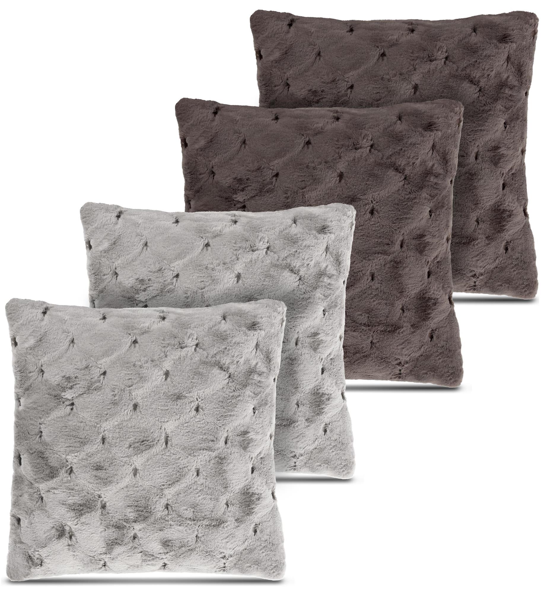 4er Set dekorative Sofa Kissen - inkl. 4 weiche Kissenfüllungen - 45 x 45 cm - - Bild 20 von 27