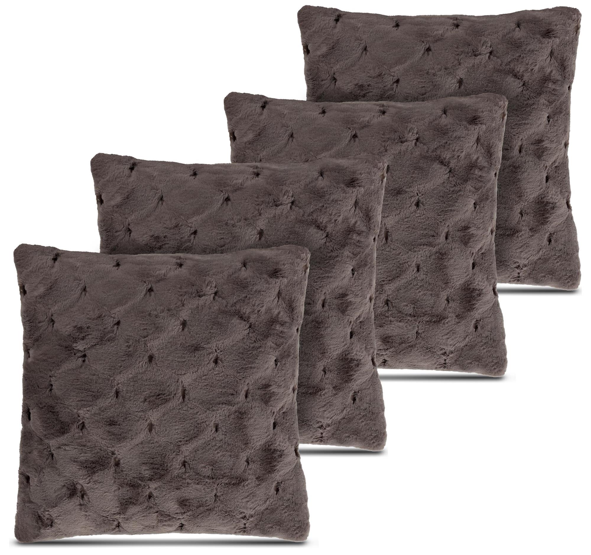 4er Set dekorative Sofa Kissen - inkl. 4 weiche Kissenfüllungen - 45 x 45 cm - - Bild 11 von 27