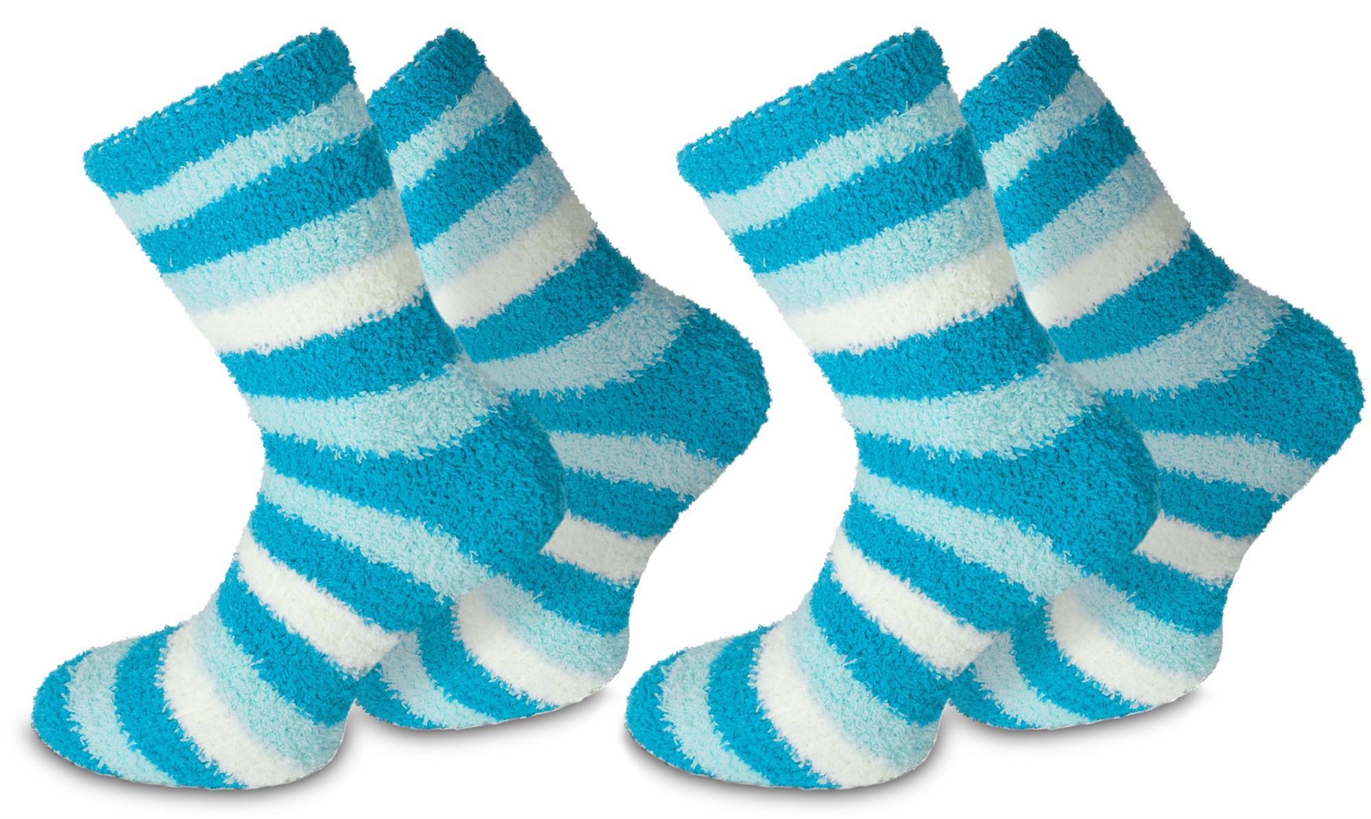 2 Paar Kuschelsocken – Bunte Ringel, Weich, Wärmend & Flauschig - Bild 8 von 16
