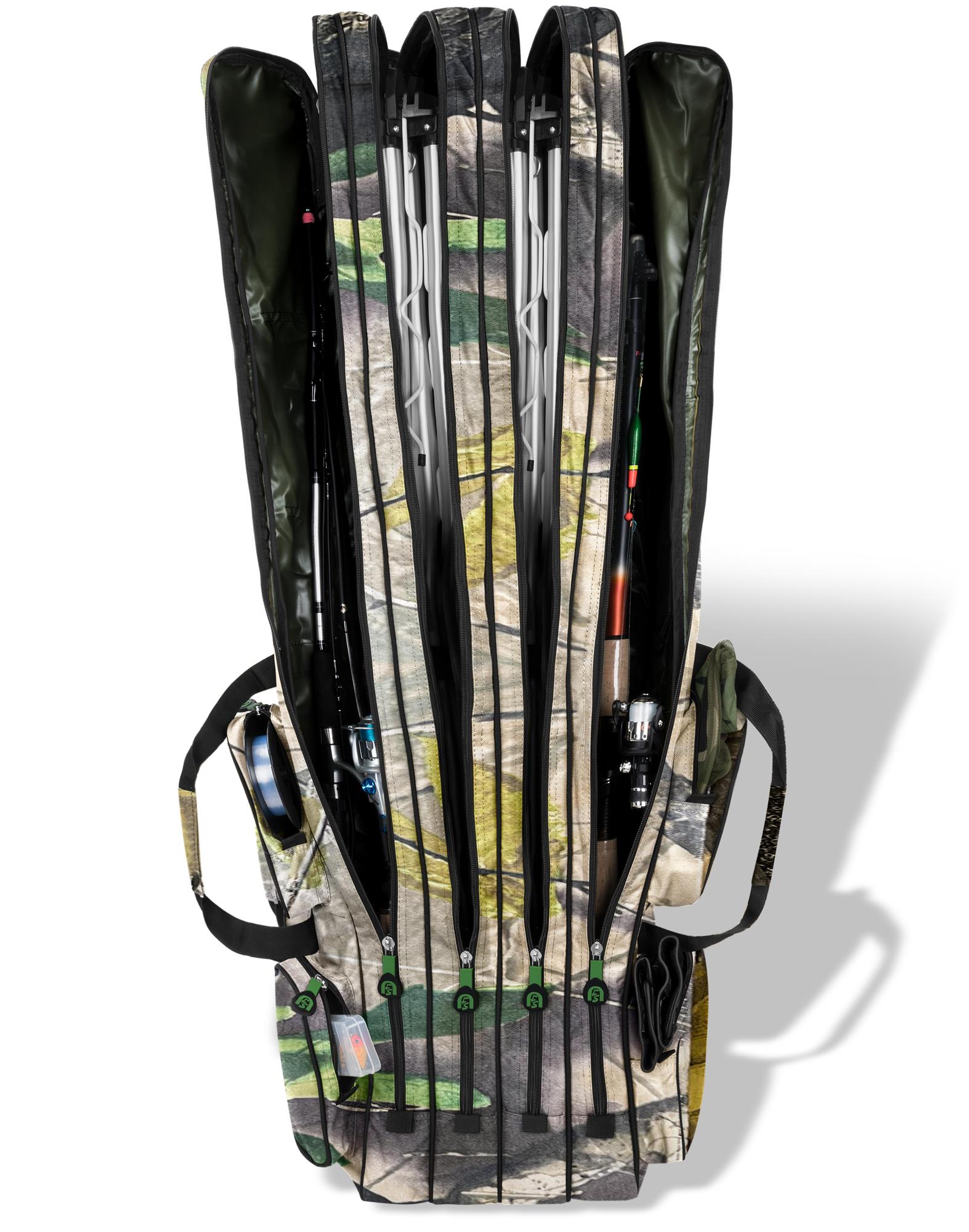 Rutentasche Angeltasche 160 cm Ruten-Futteral mit Aussentaschen für 8 Ruten  | eBay