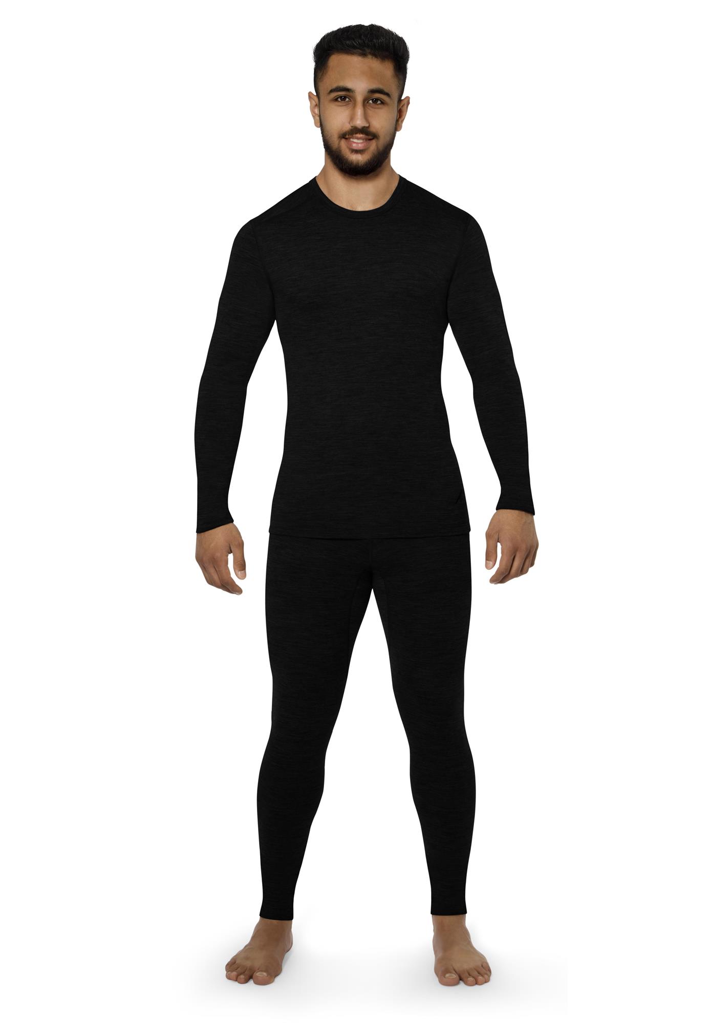 Herren Merino Thermo Unterhemd Langarmshirt Ski Pullover 100 Bio Merinowolle