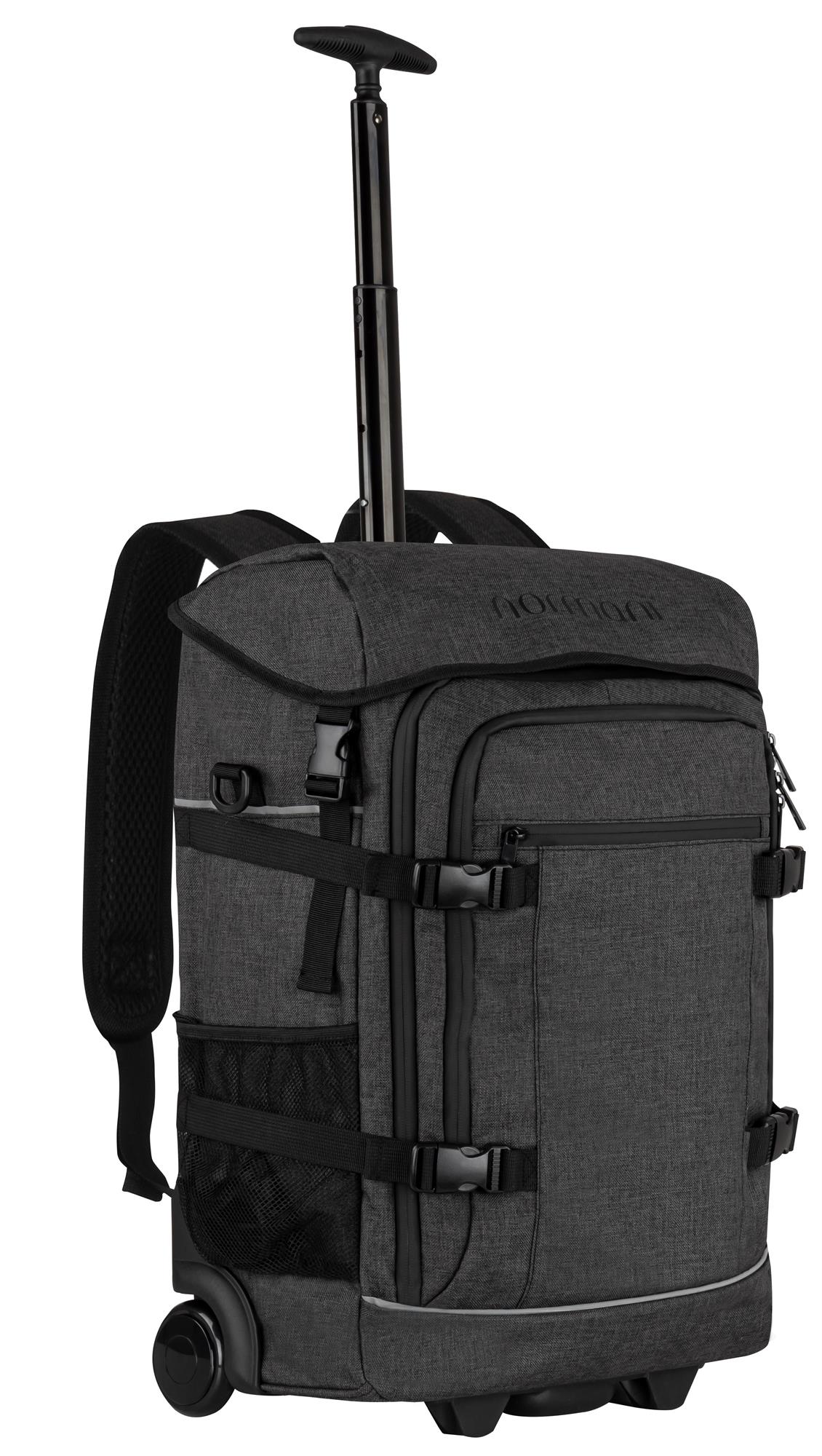 Rucksack mit Trolleyfunktion und Regenüberzug - Handgepäck 37 L 50x37x20 cm
