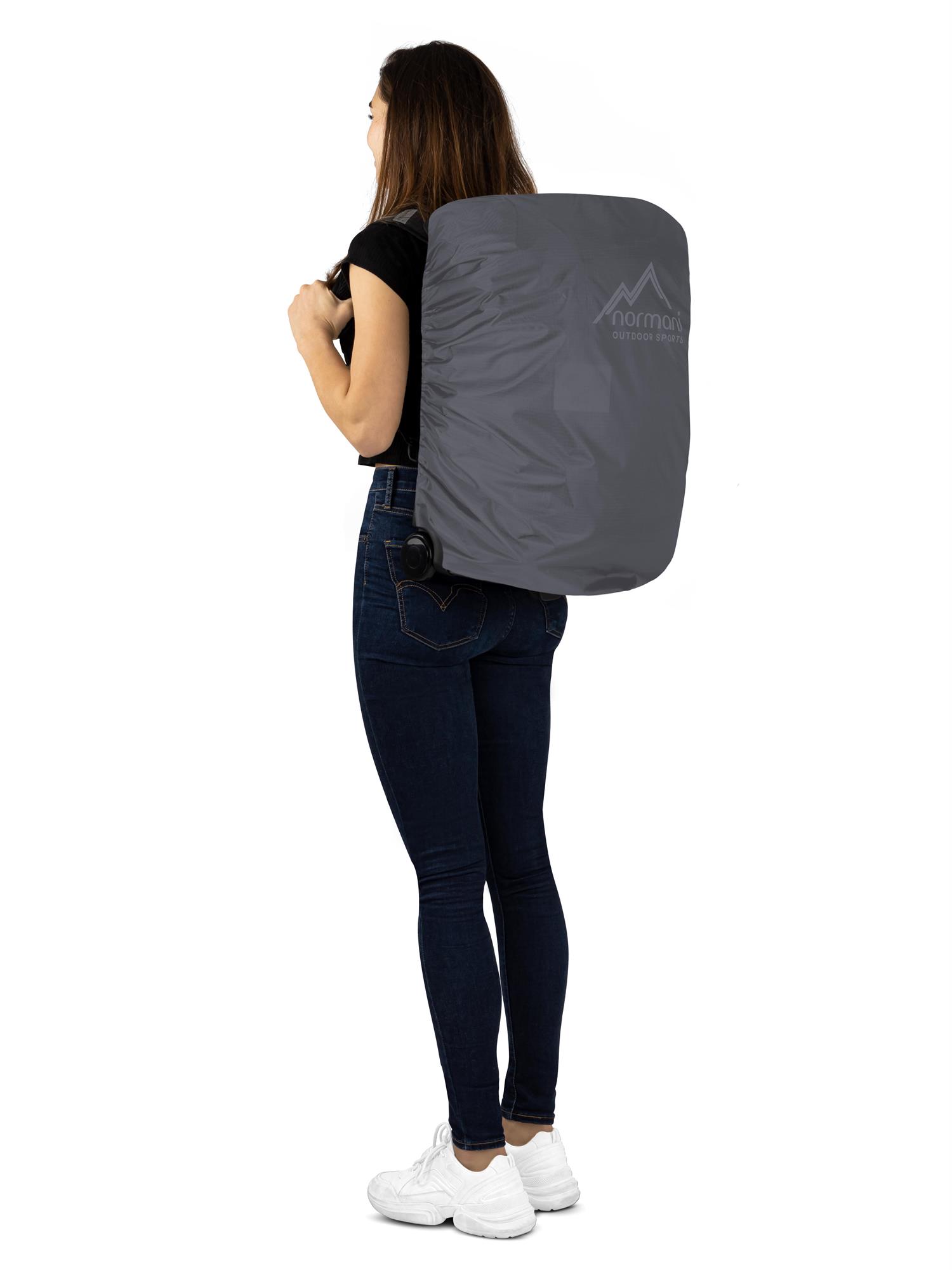 Rucksack mit Trolleyfunktion und Regenüberzug - Handgepäck 37 L 50x37x20 cm
