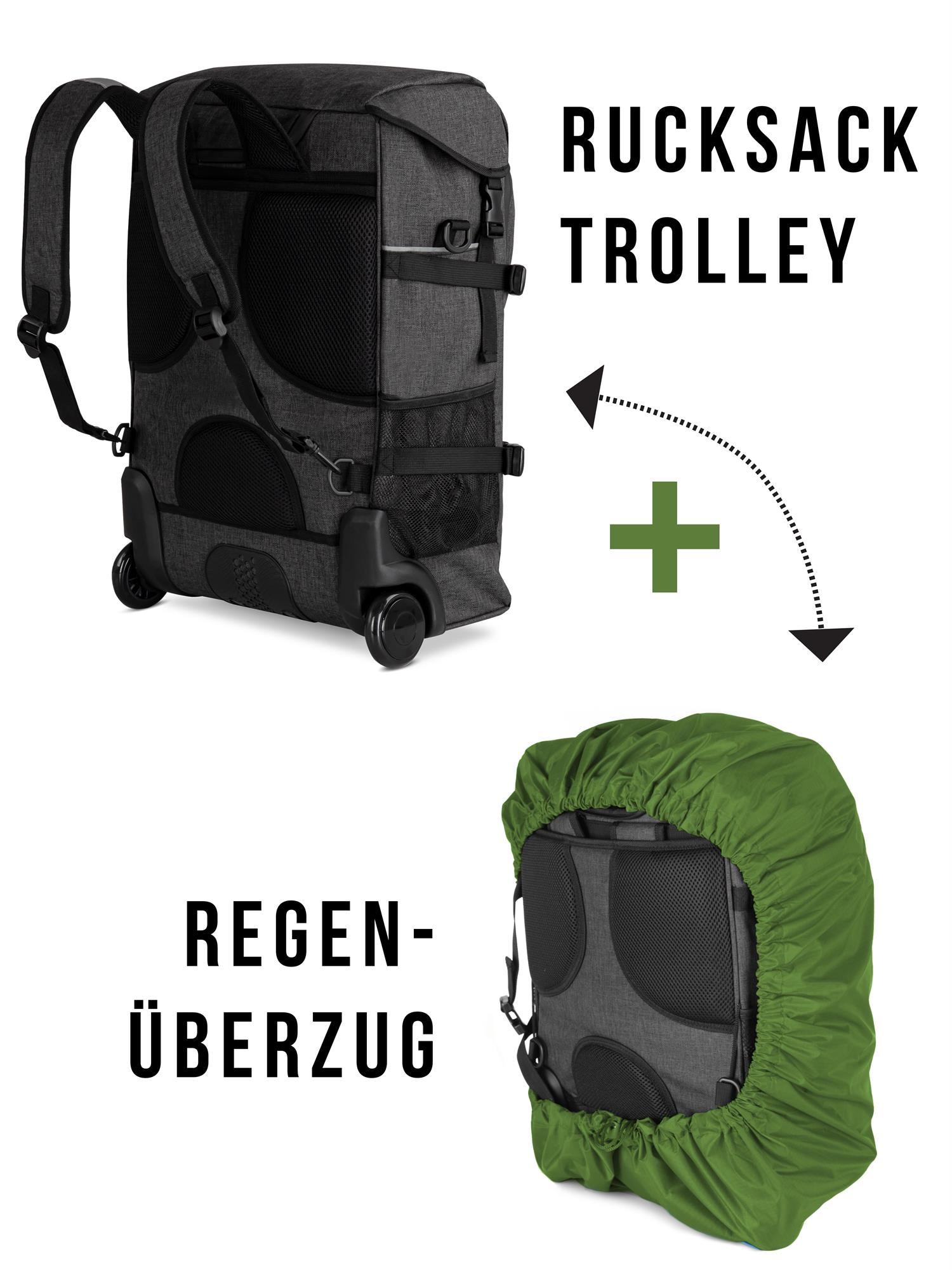 Rucksack mit Trolleyfunktion und Regenüberzug - Handgepäck 37 L 50x37x20 cm - Bild 27 von 41