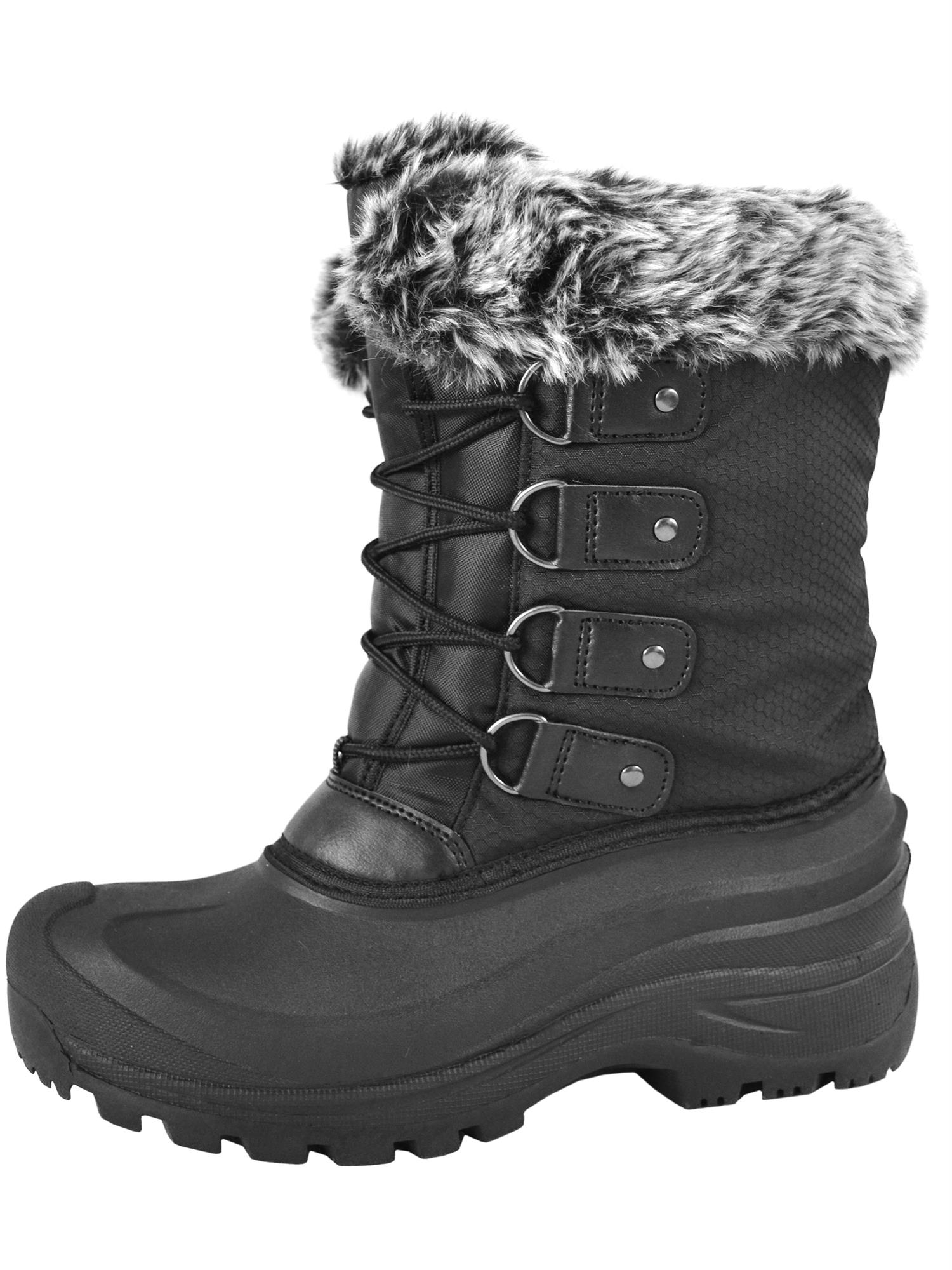 Damen Winterstiefel Snowboots Kälteschutzstiefel gefüttert Kunstfellrand -40°C - Bild 4 von 5
