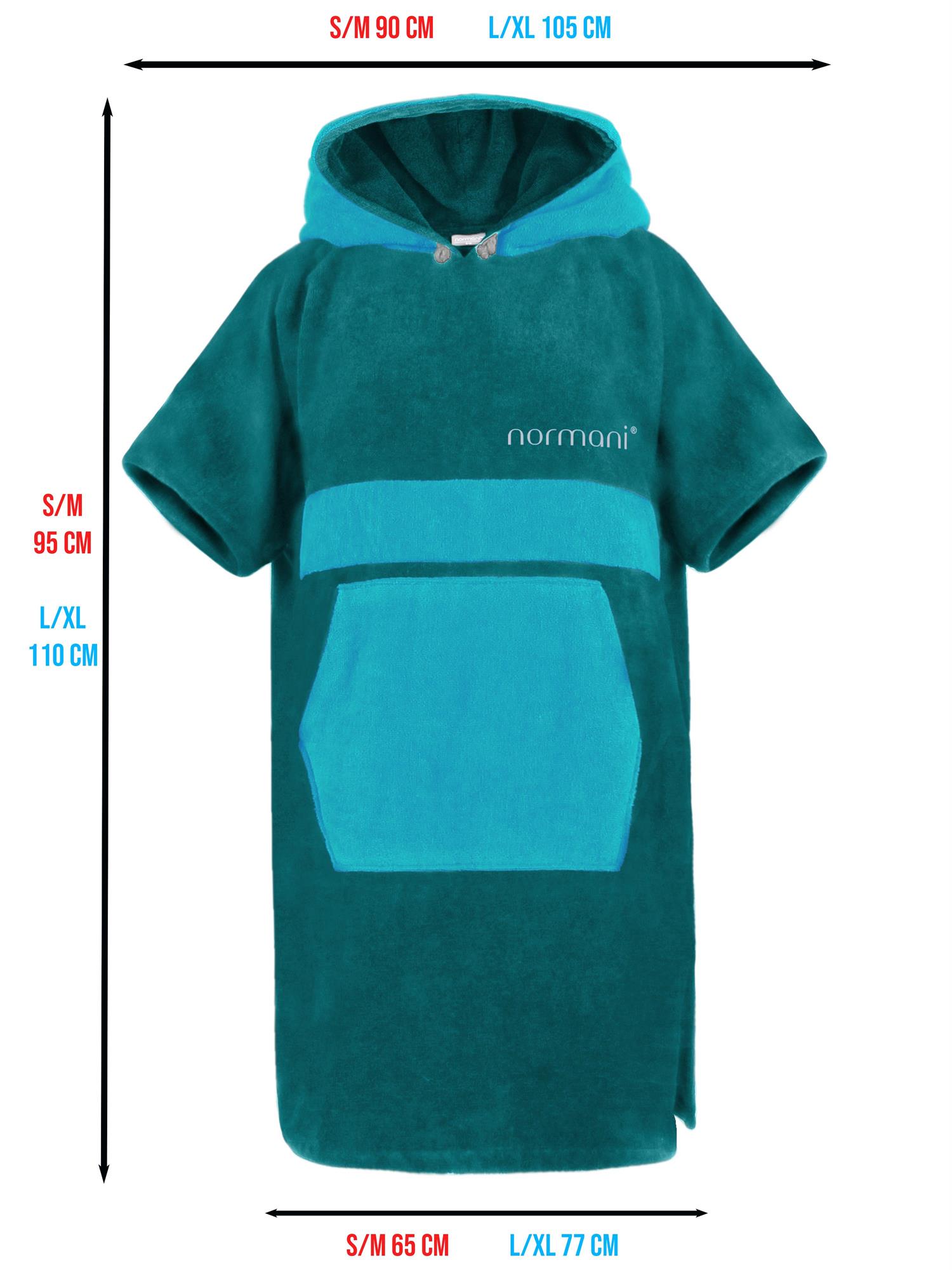Surfer Poncho - Baumwoll Bademantel mit Kapuze - Strandumkleide Umziehhilfe - Bild 21 von 49