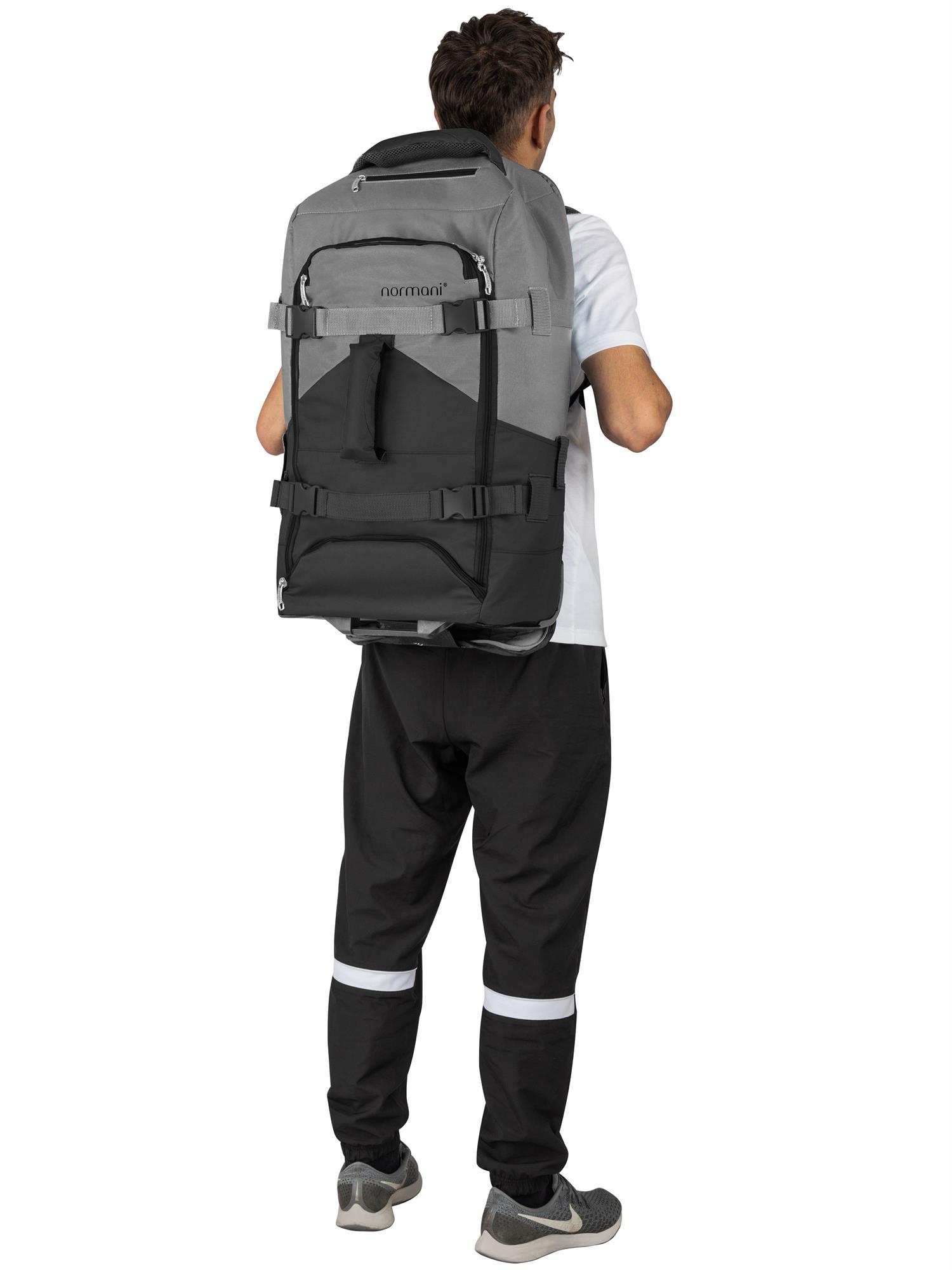 Reisetasche und Rucksack in Einem 60 Liter Trolley mit Rollen Backpacker Tasche