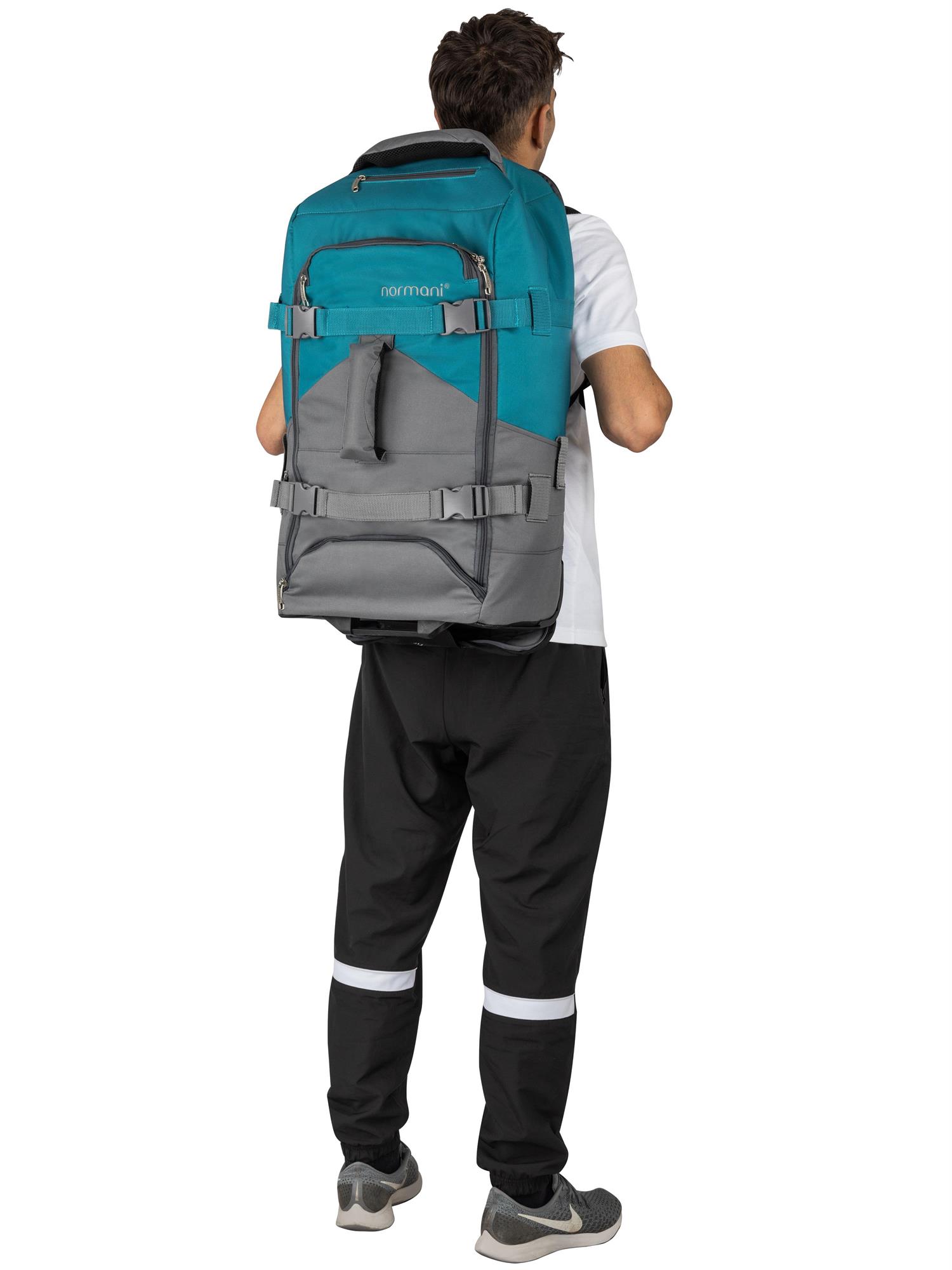 Reisetasche und Rucksack in Einem 60 Liter Trolley mit Rollen Backpacker Tasche