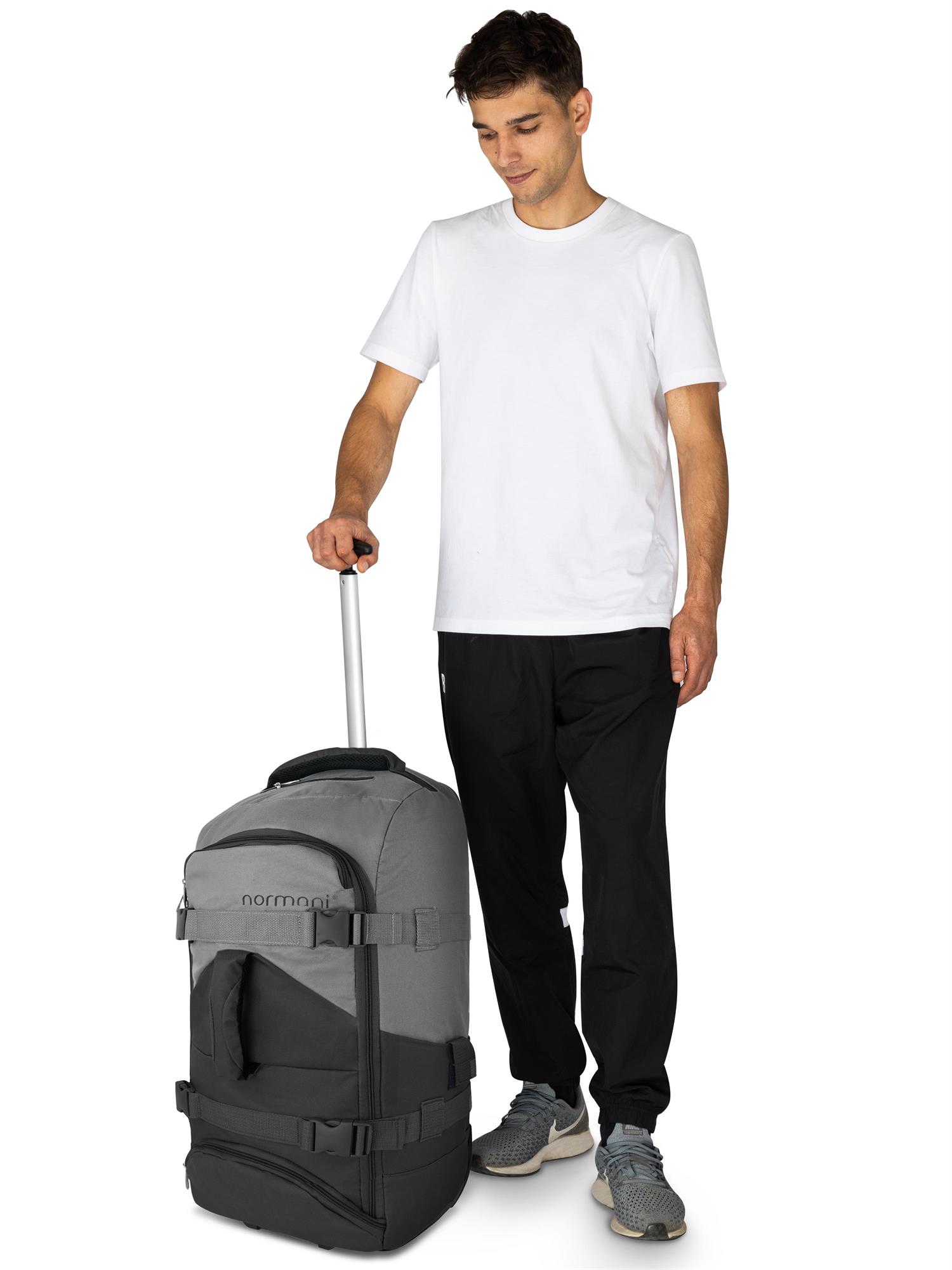 Reisetasche und Rucksack in Einem 60 Liter Trolley mit Rollen Backpacker Tasche