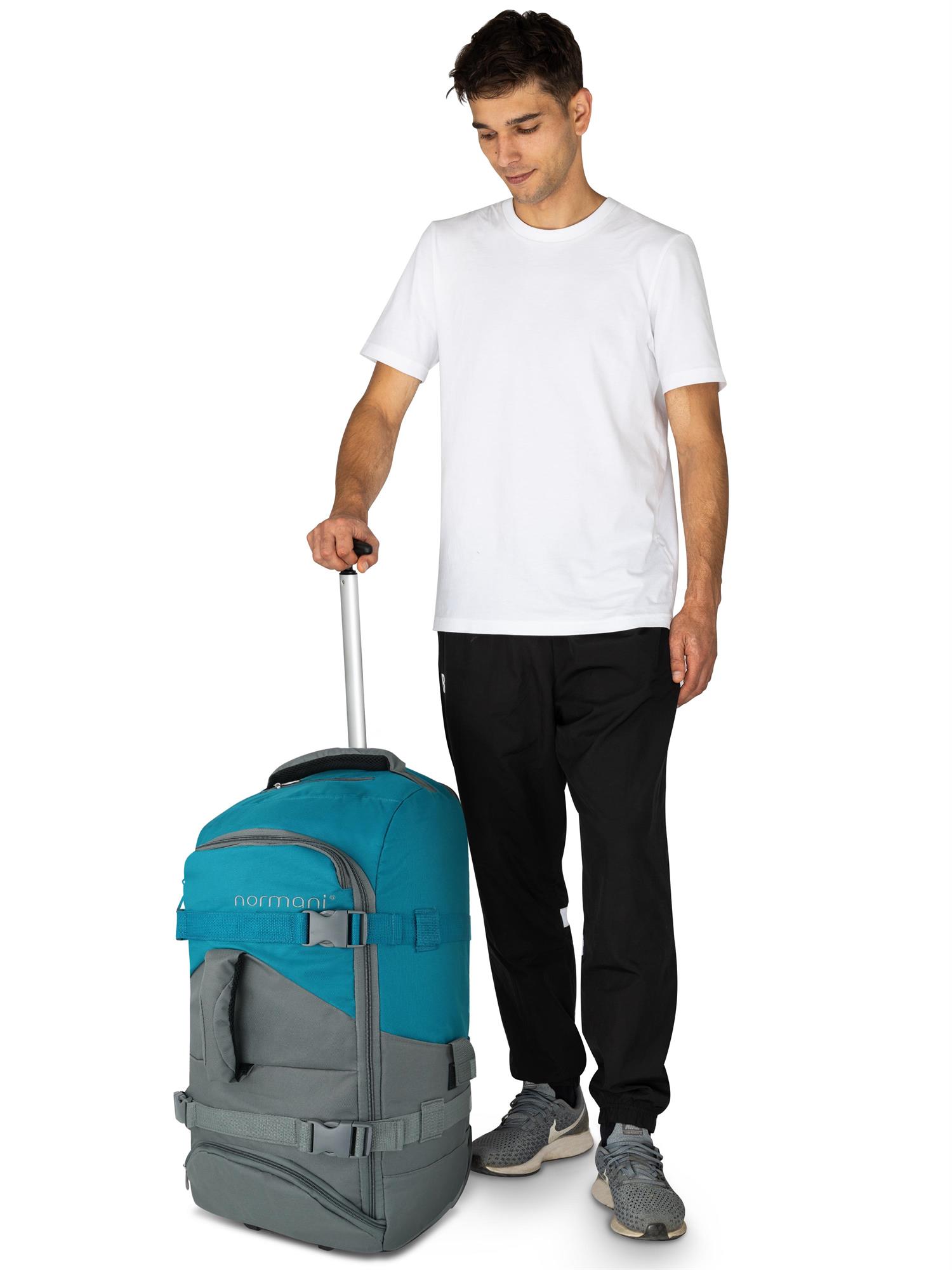 Reisetasche und Rucksack in Einem 60 Liter Trolley mit Rollen Backpacker Tasche