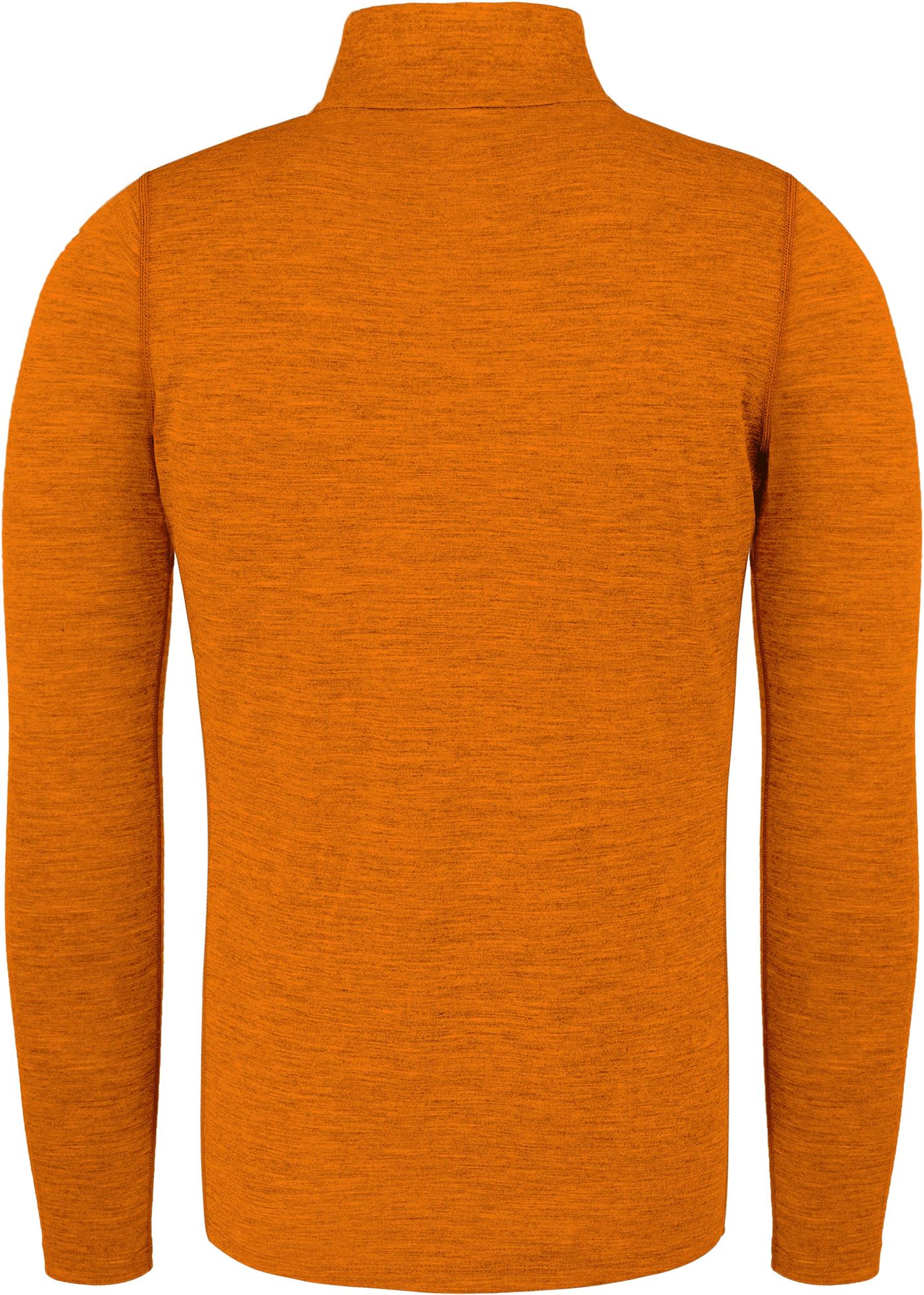 Herren Merino Pullover Langarm-Shirt mit 14 Reißverschluss - 100 Merinowolle