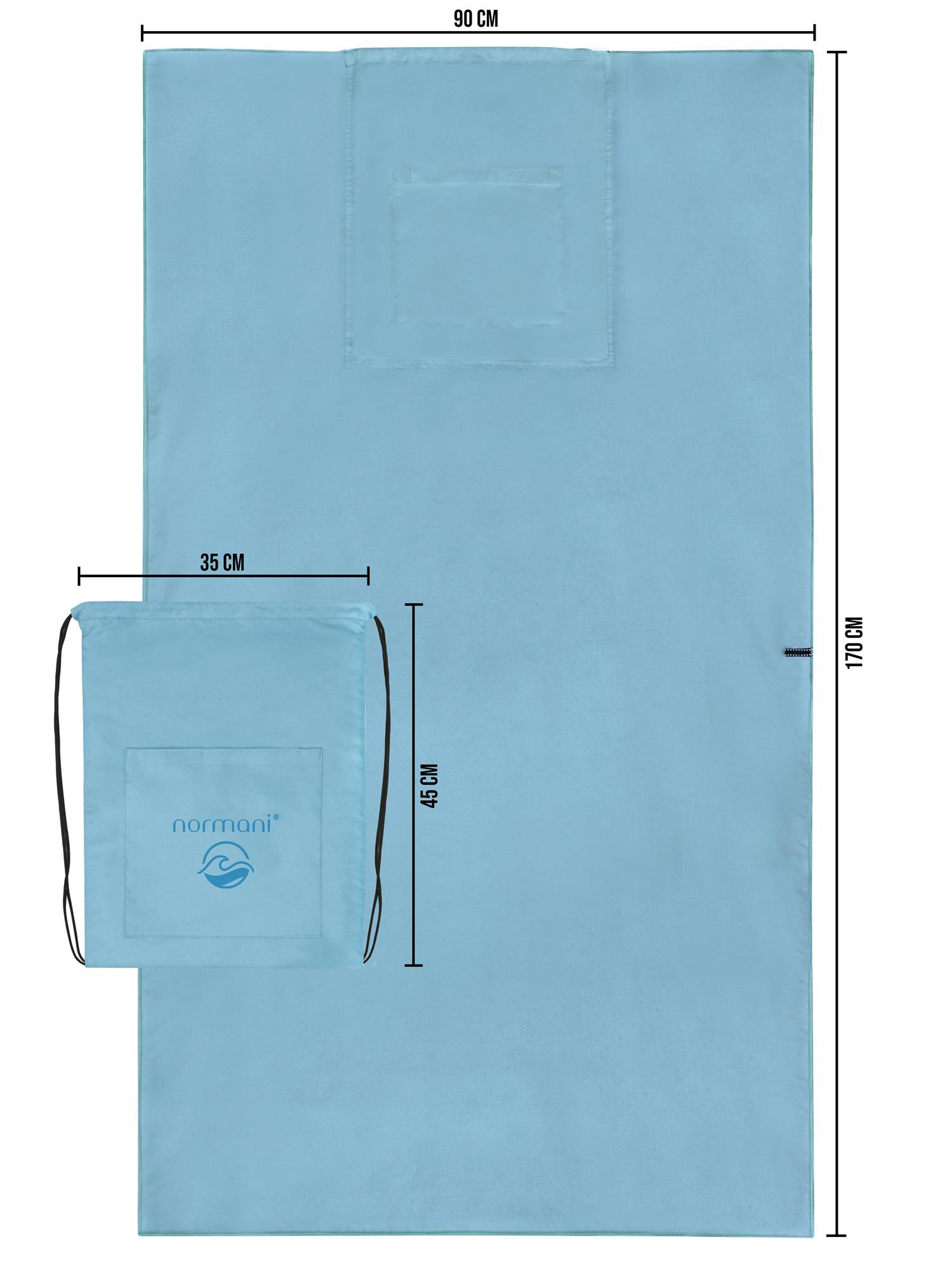 Strandhandtuch mit Rucksackfunktion - großes Handtuch 90x170 cm Badetuch - Bild 5 von 43