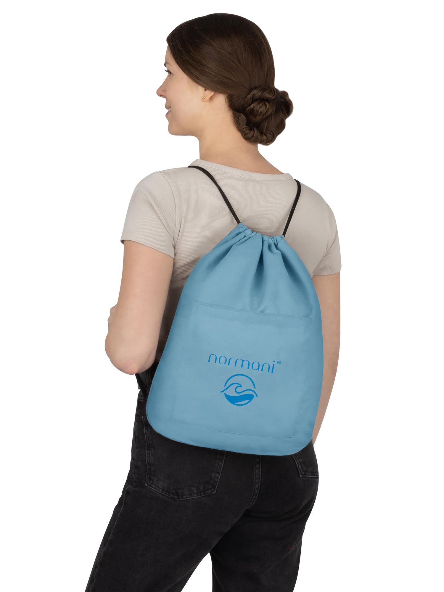 Strandhandtuch mit Rucksackfunktion - großes Handtuch 90x170 cm Badetuch - Bild 7 von 43