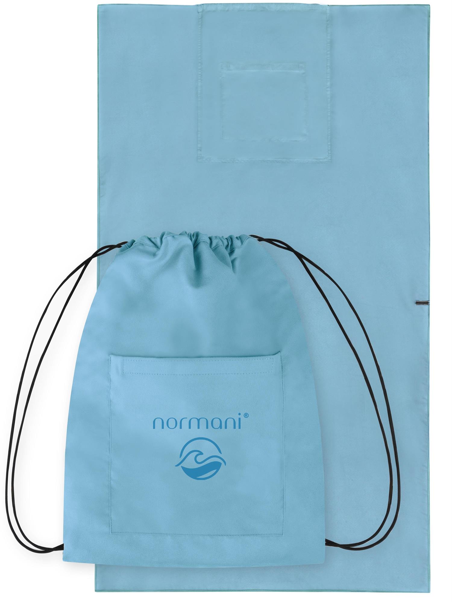 Strandhandtuch mit Rucksackfunktion - großes Handtuch 90x170 cm Badetuch - Bild 2 von 43