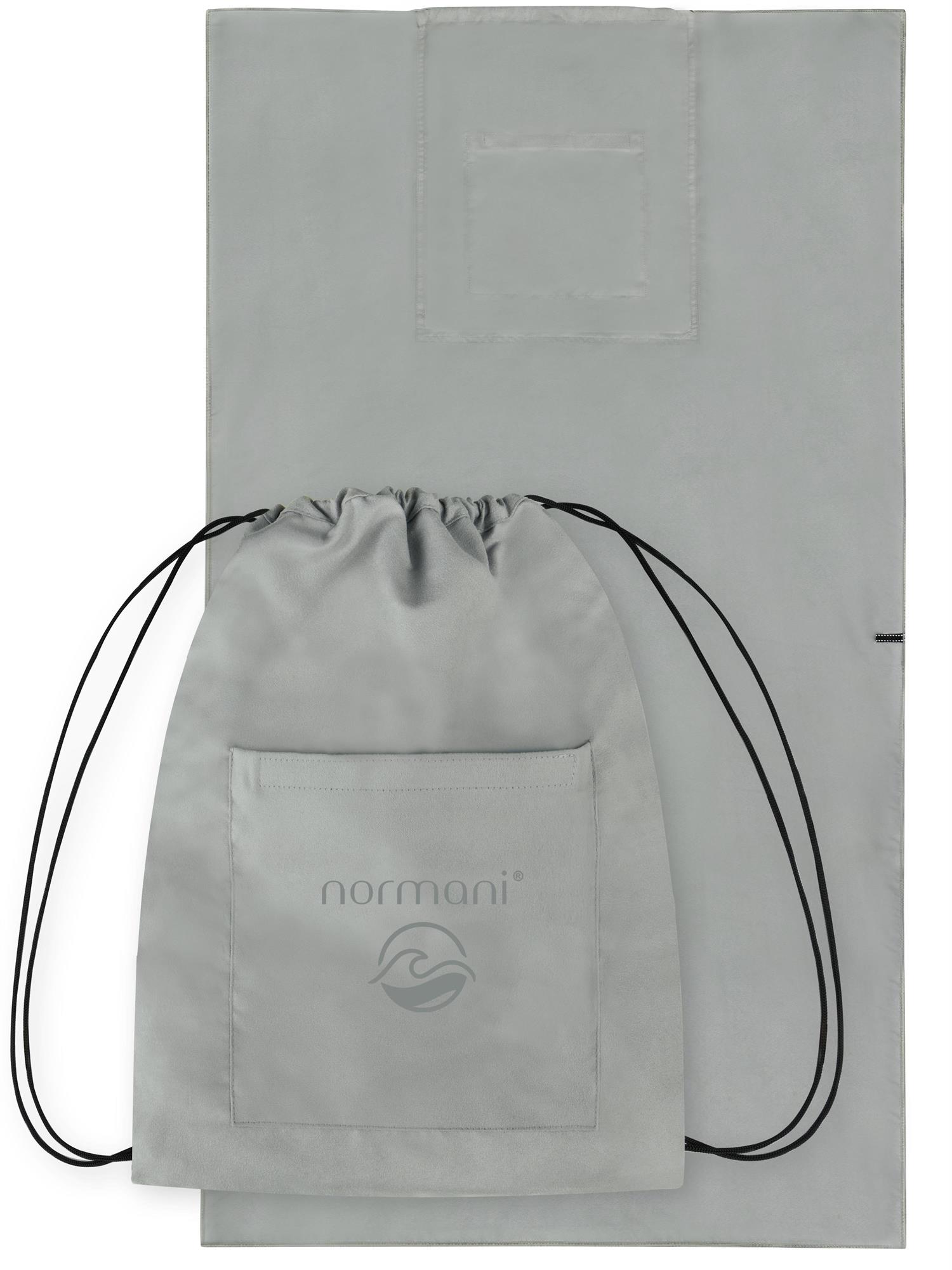 Strandhandtuch mit Rucksackfunktion - großes Handtuch 90x170 cm Badetuch - Bild 14 von 43