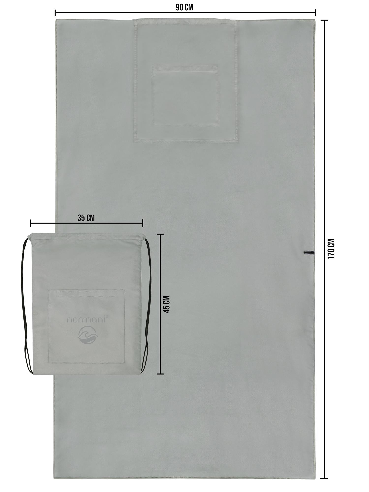 Strandhandtuch mit Rucksackfunktion - großes Handtuch 90x170 cm Badetuch - Bild 17 von 43