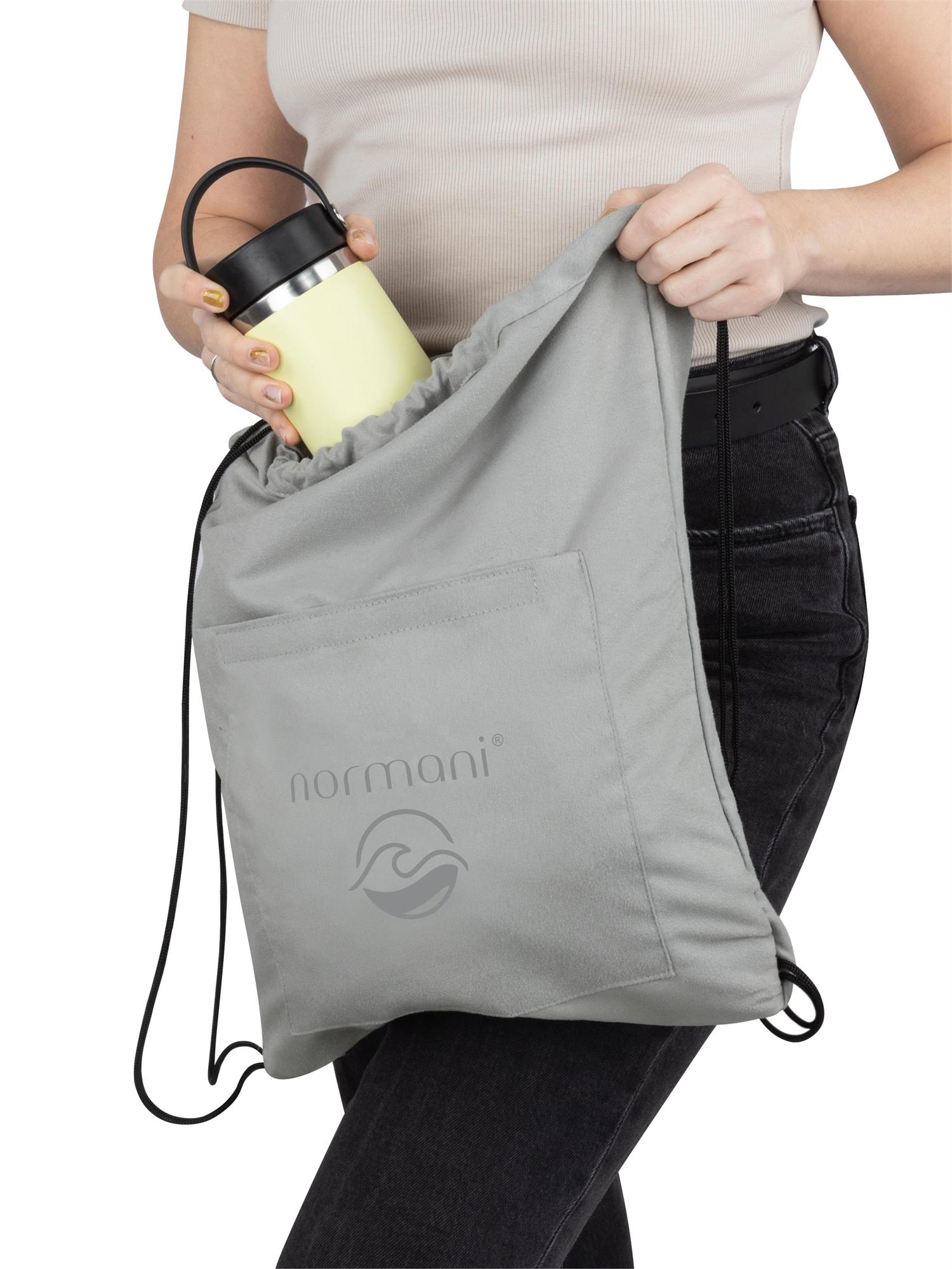 Strandhandtuch mit Rucksackfunktion - großes Handtuch 90x170 cm Badetuch - Bild 18 von 43