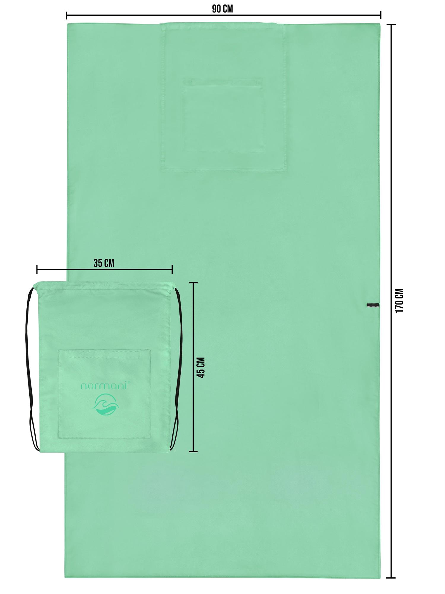 Strandhandtuch mit Rucksackfunktion - großes Handtuch 90x170 cm Badetuch - Bild 23 von 43