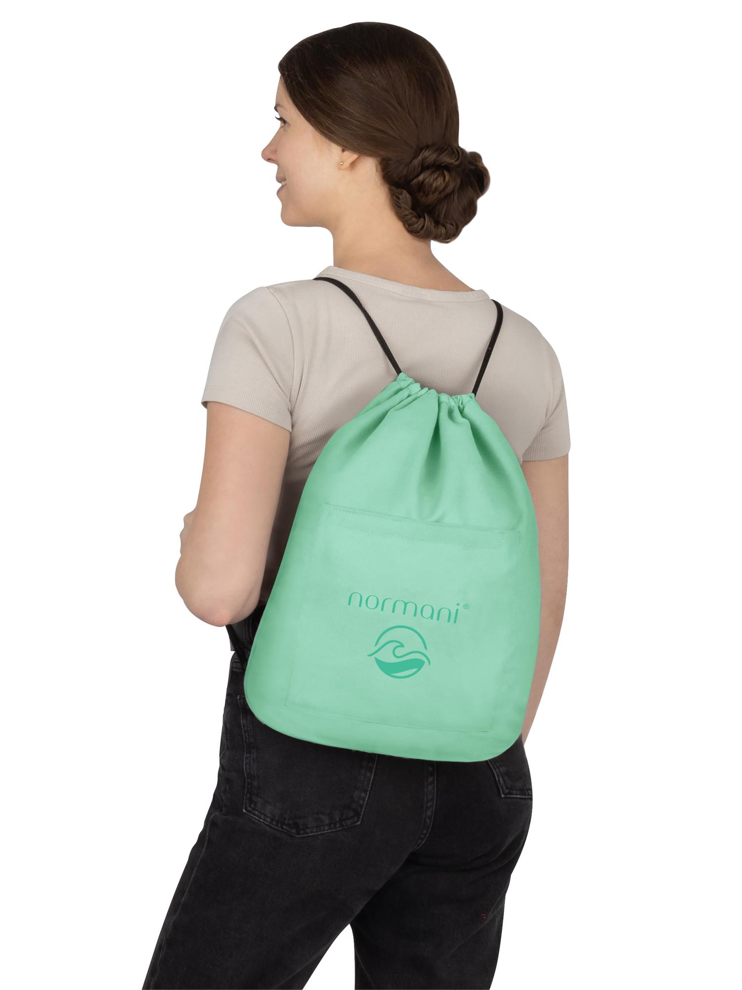 Strandhandtuch mit Rucksackfunktion - großes Handtuch 90x170 cm Badetuch - Bild 25 von 43