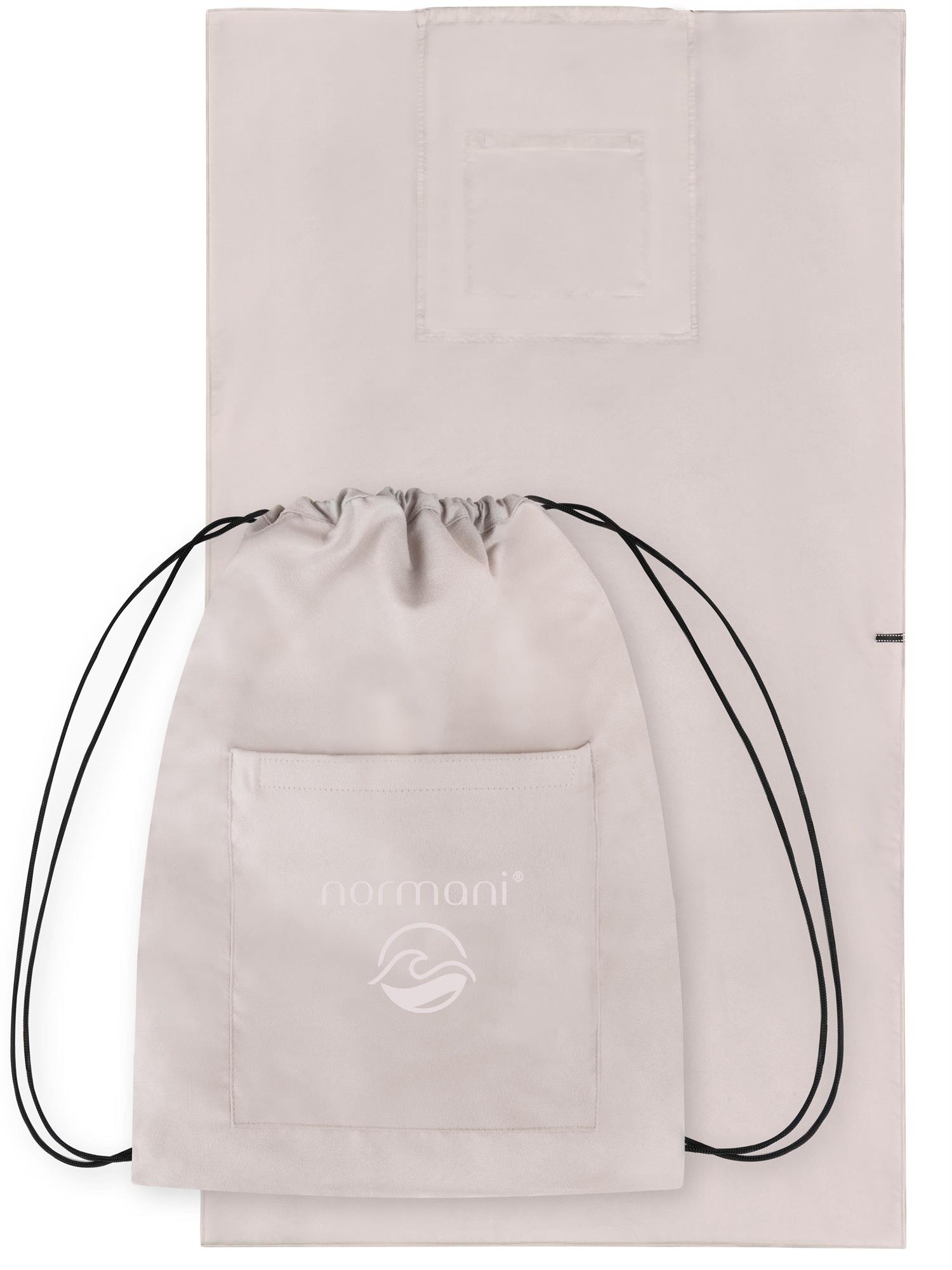 Strandhandtuch mit Rucksackfunktion - großes Handtuch 90x170 cm Badetuch - Bild 26 von 43